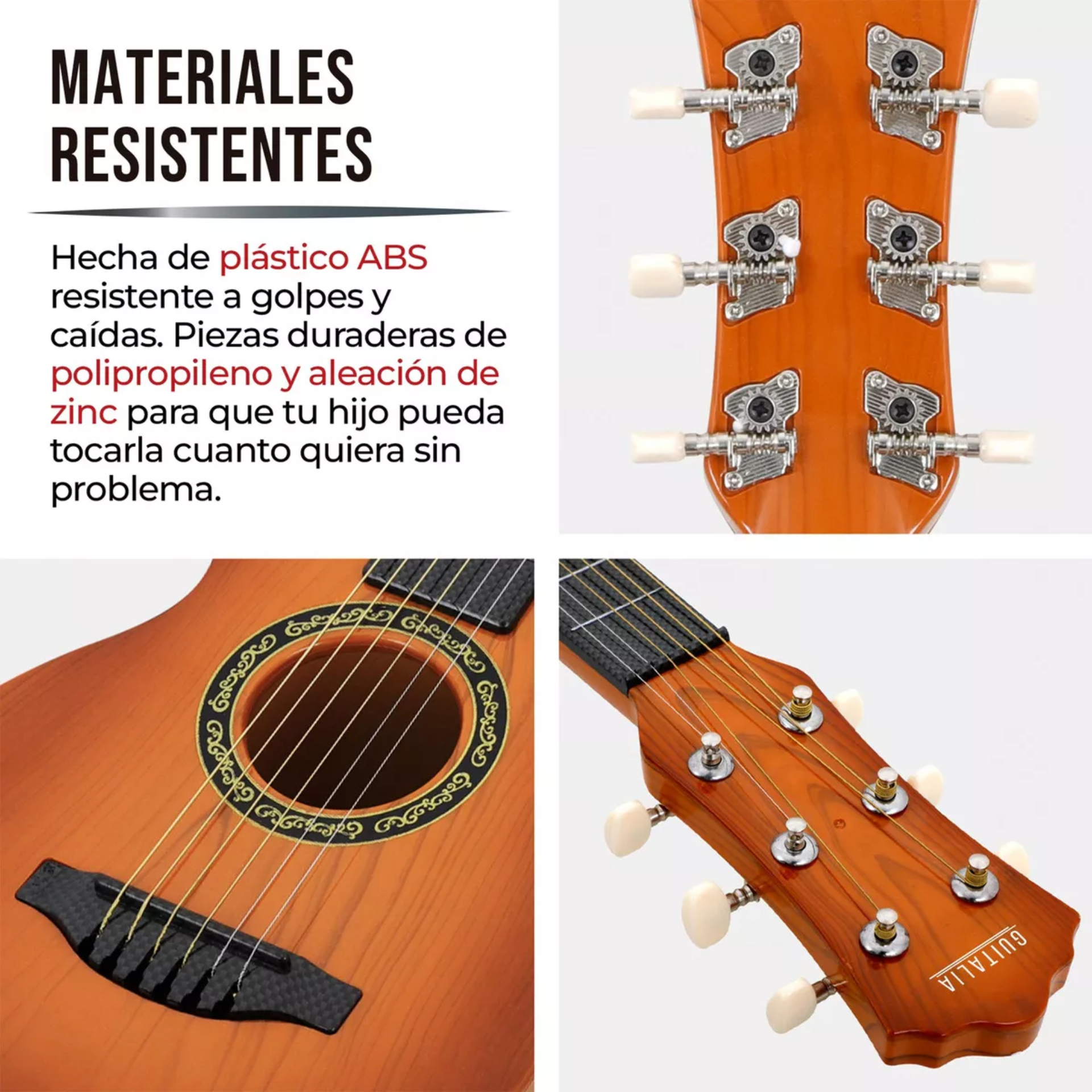 Guitarra para Niños de 3 a 12 años con Correa Ajustable