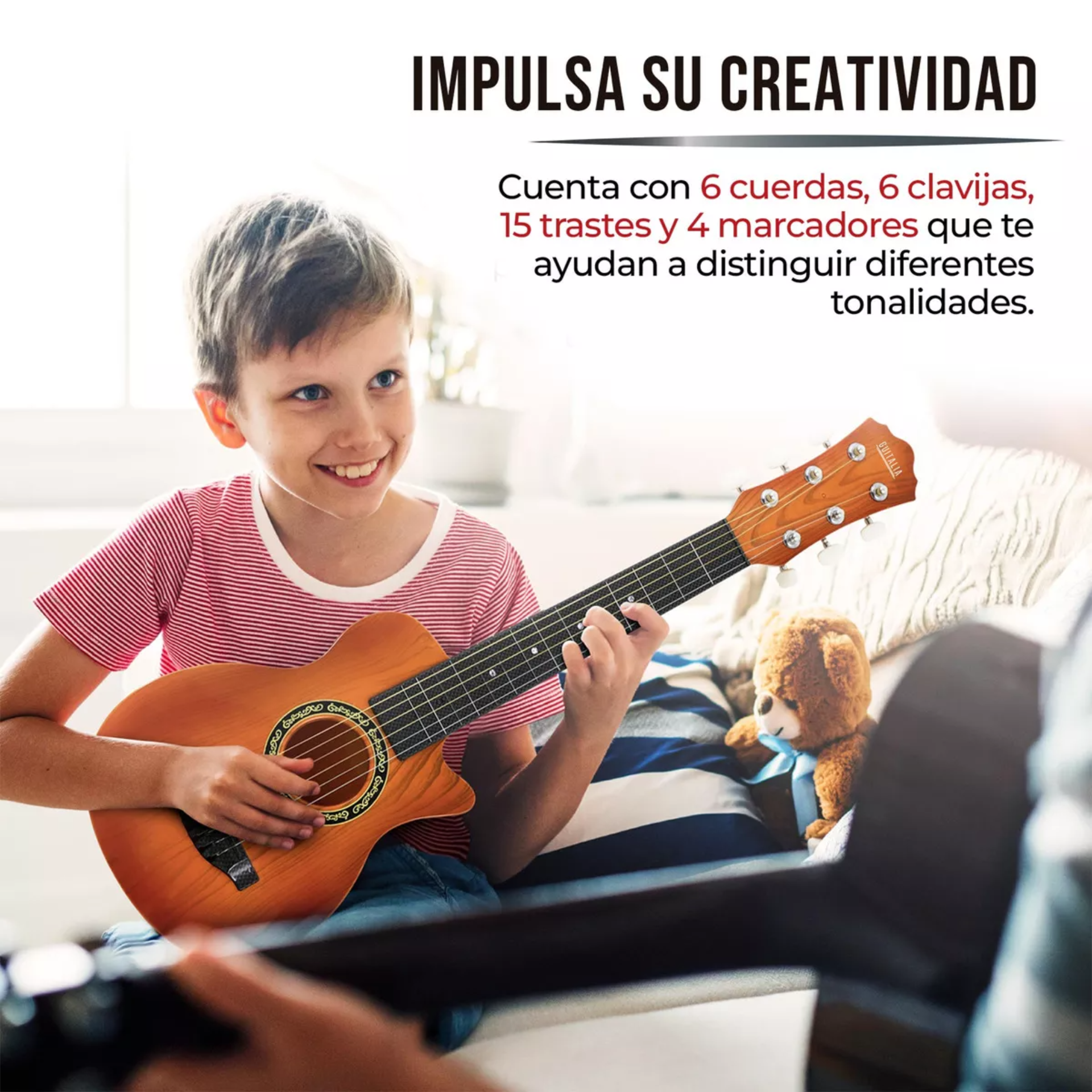 Guitarra para Niños de 3 a 12 años con Correa Ajustable