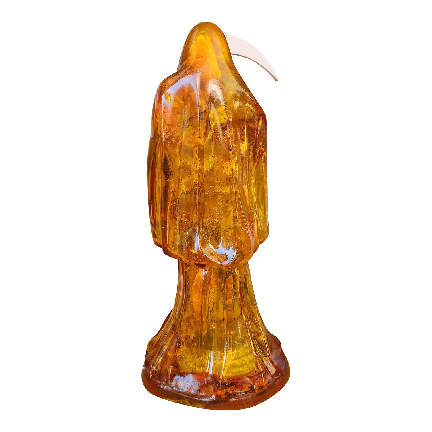 Santa Muerte Ambar Transparente 30cm + Libro Sanación Y Salud