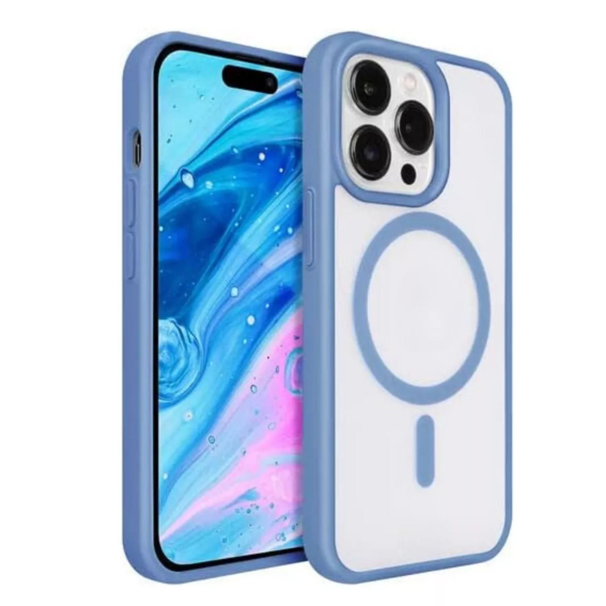 Funda Transparente Clear Case Color Para Iphone 16 plus / Azul sierra