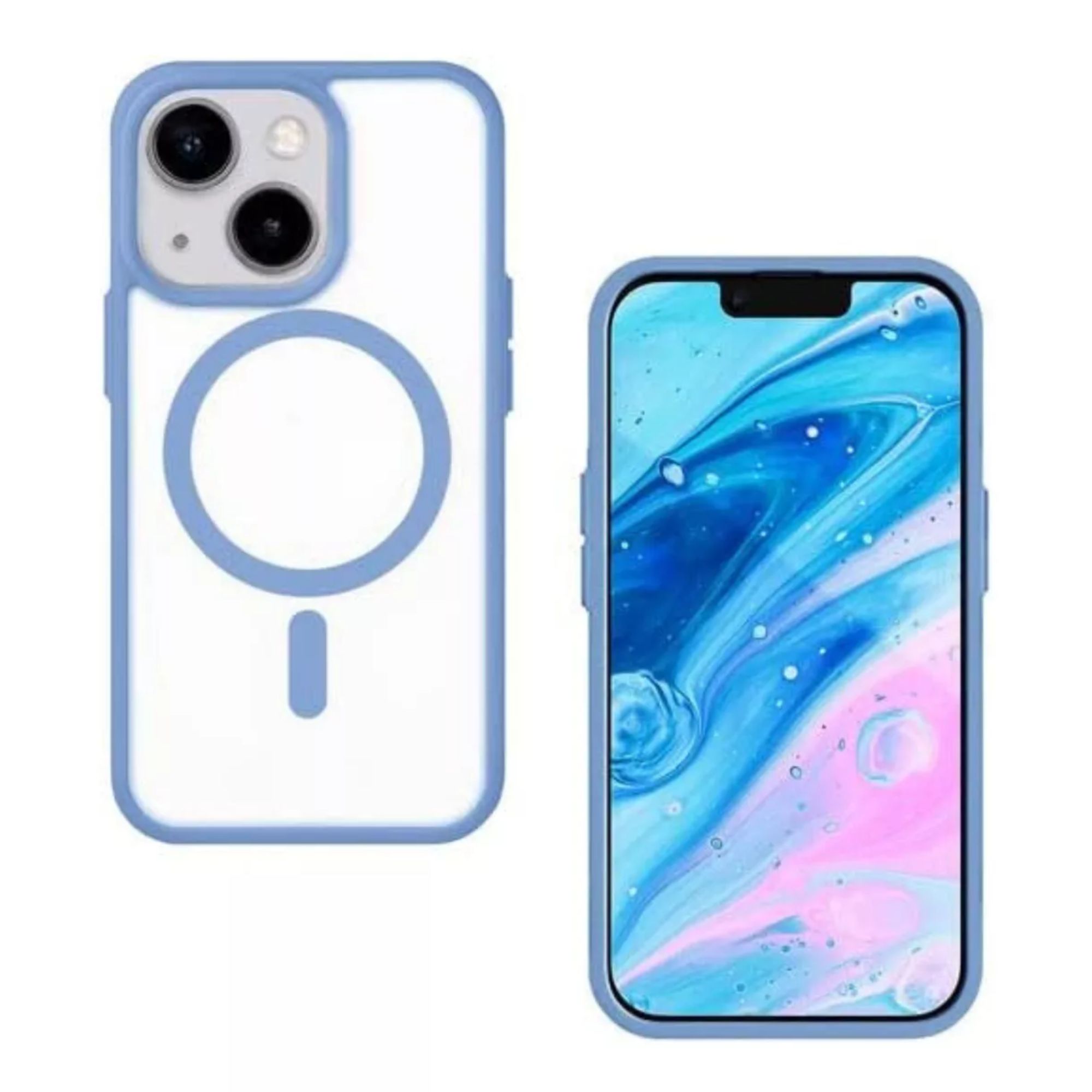 Funda Transparente Clear Case Color Para Iphone 16 plus / Azul sierra