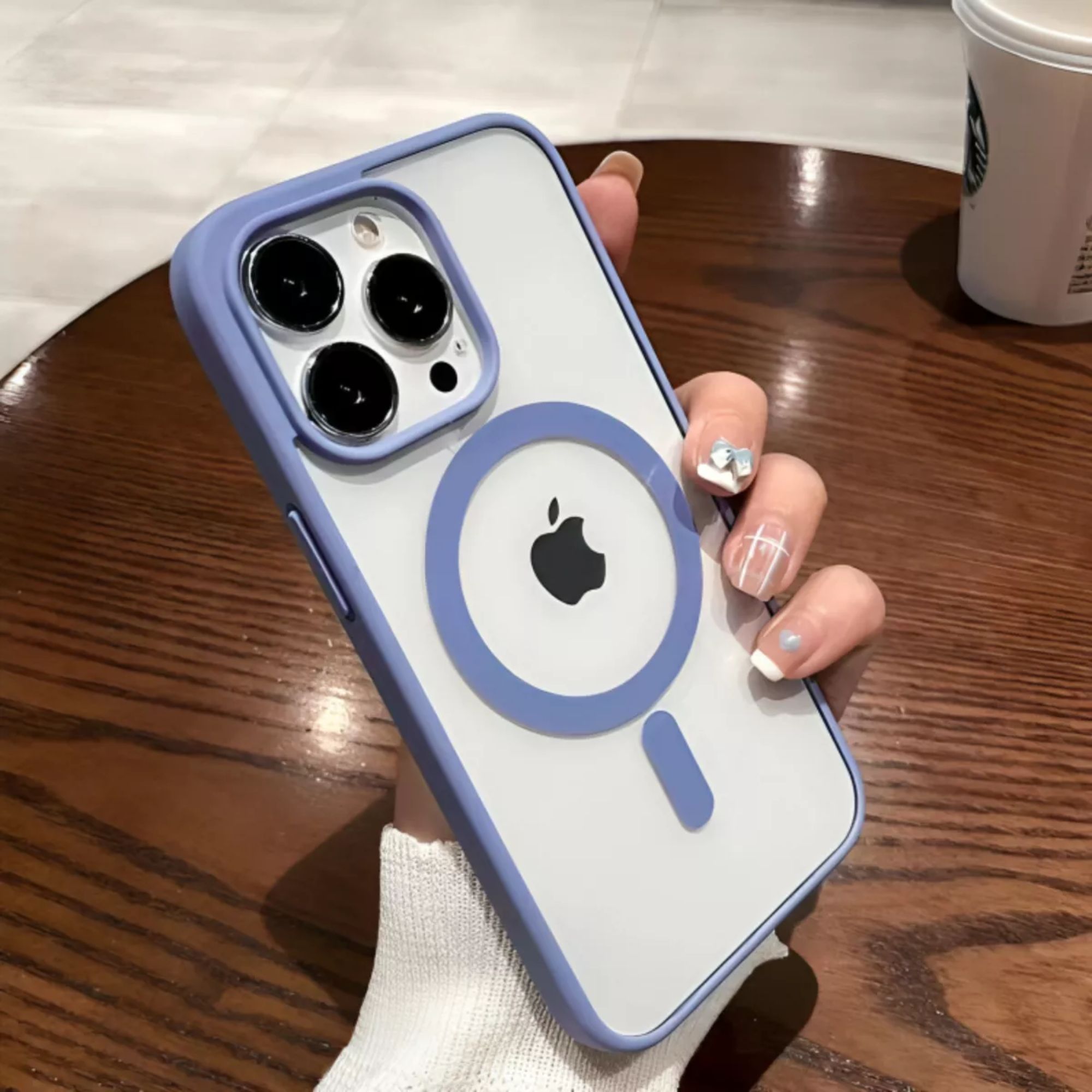 Funda Transparente Clear Case Color Para Iphone 16 plus / Azul sierra