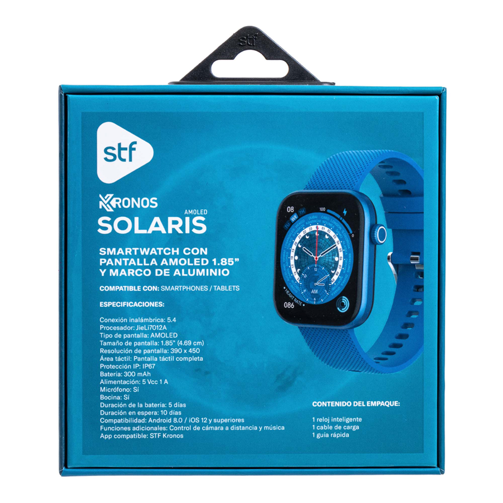 Smartwatch reloj inteligente STF  Kronos Solaris Color Azul 