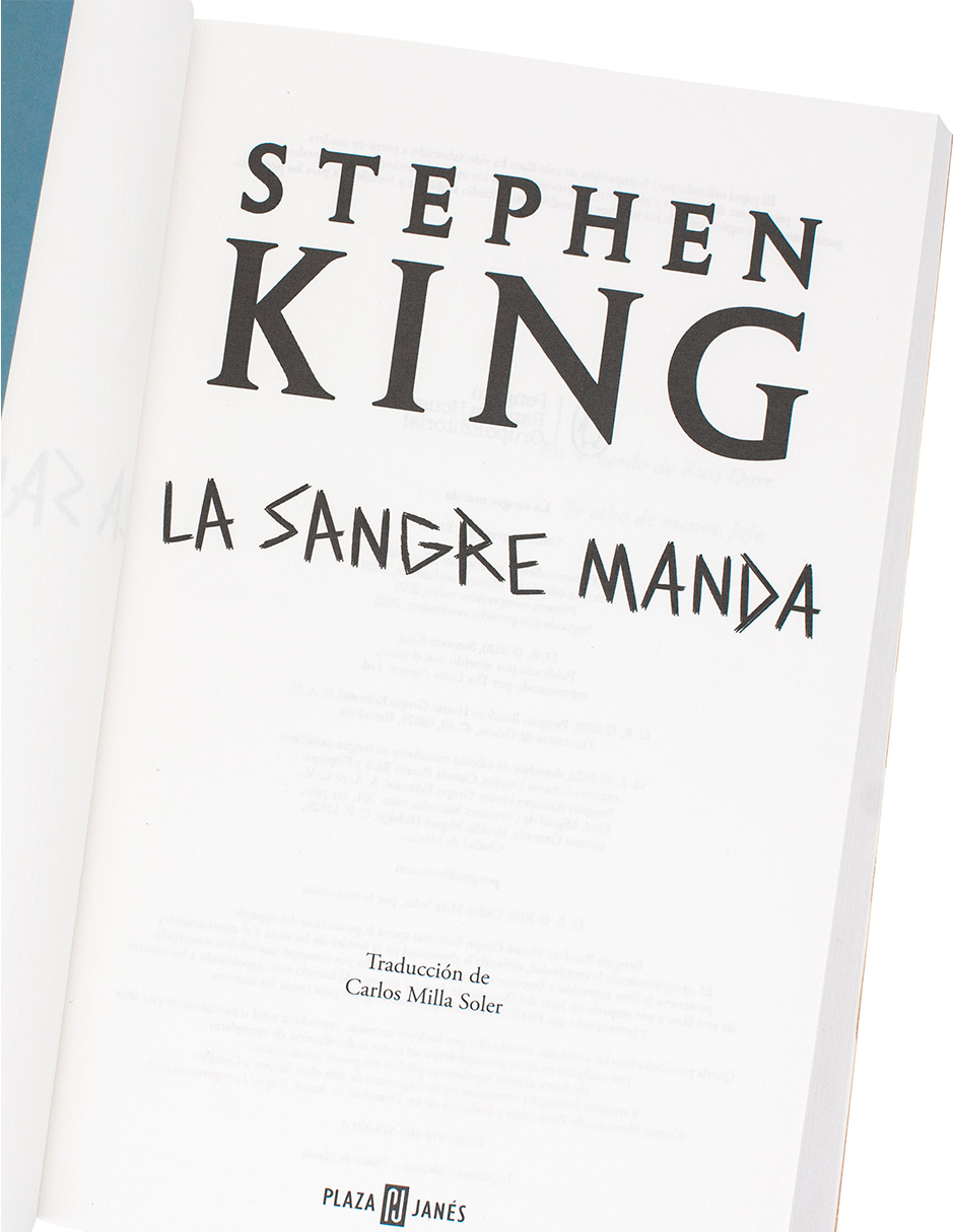 Libro La sangre manda Autor Stephen King 