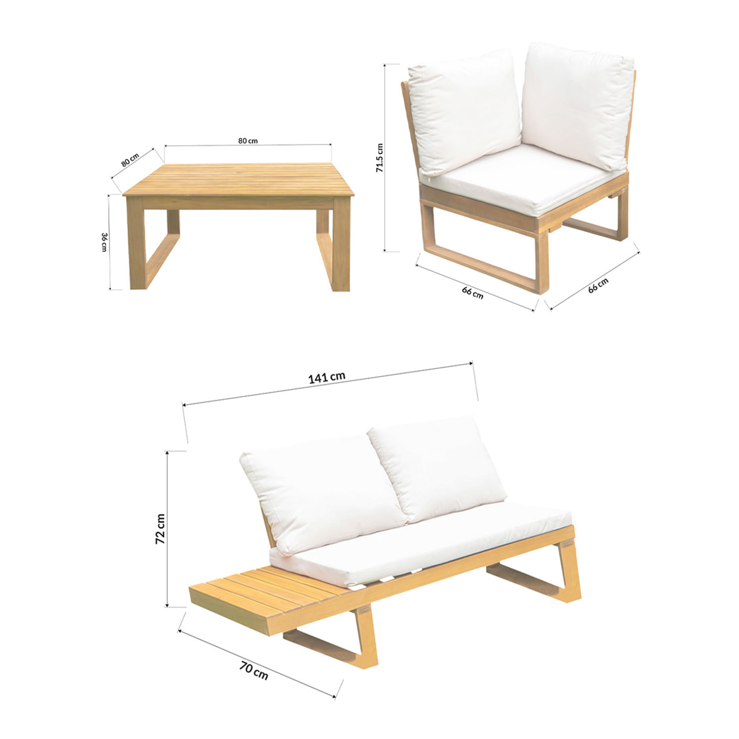 Set para Jardín Sala Moderno c/Cojines Bossa Lectus