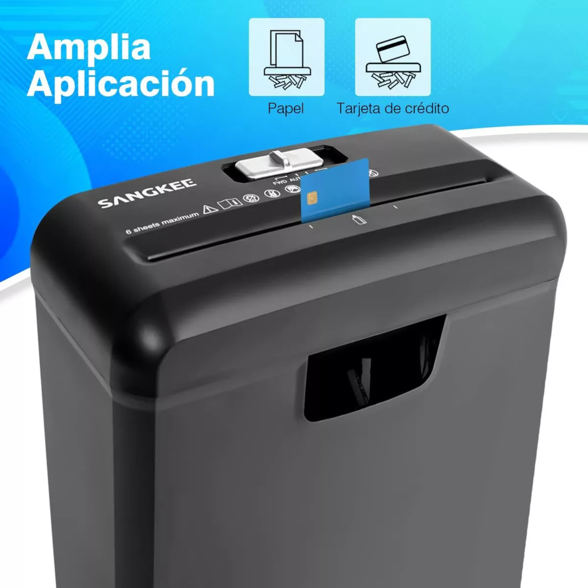 Trituradora De Papel Y Tarjetas De Crédito, Trituradora Con Capacidad Para 6 Hojas Y Papelera De 10l