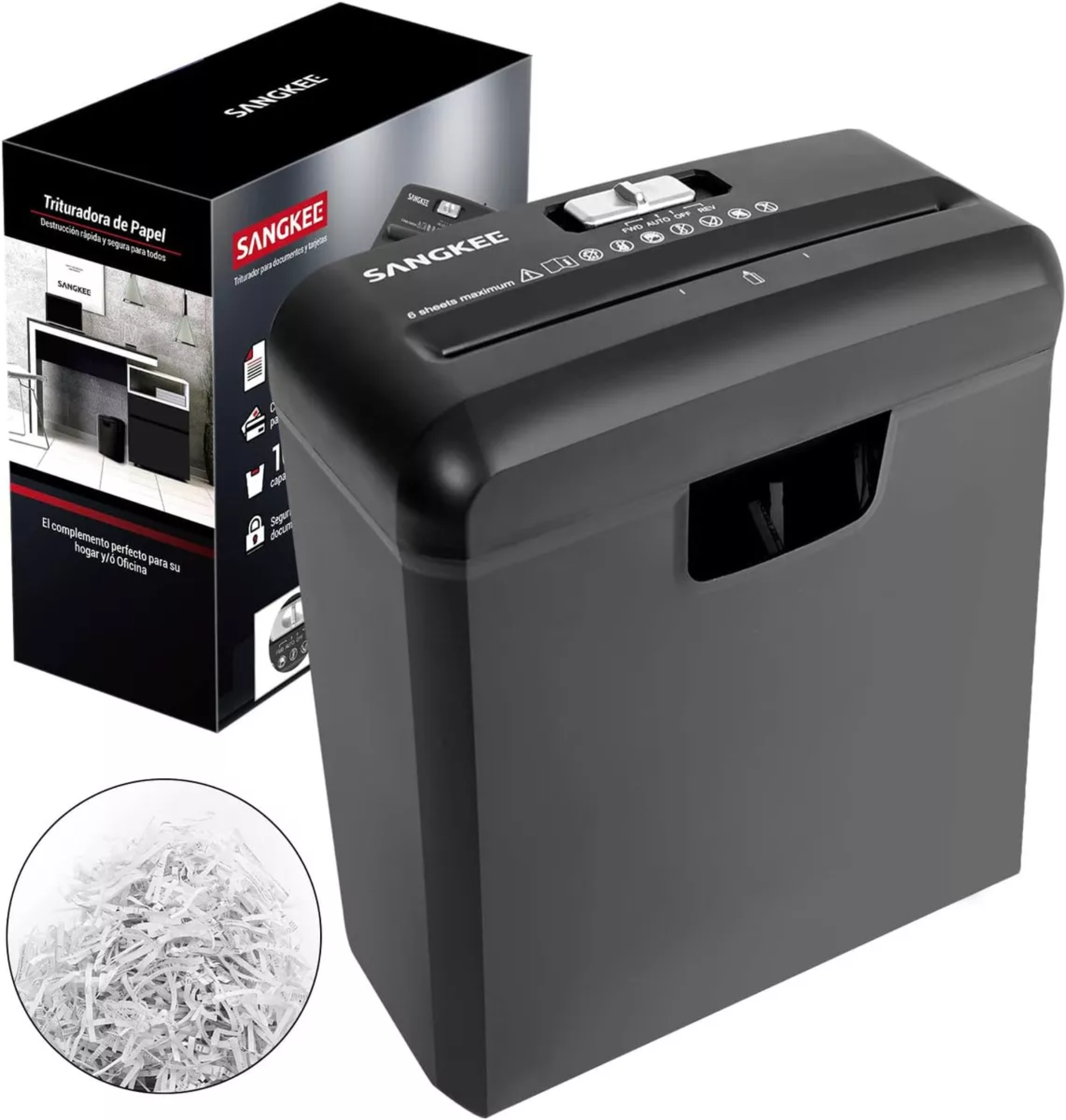Trituradora De Papel Y Tarjetas De Crédito, Trituradora Con Capacidad Para 6 Hojas Y Papelera De 10l