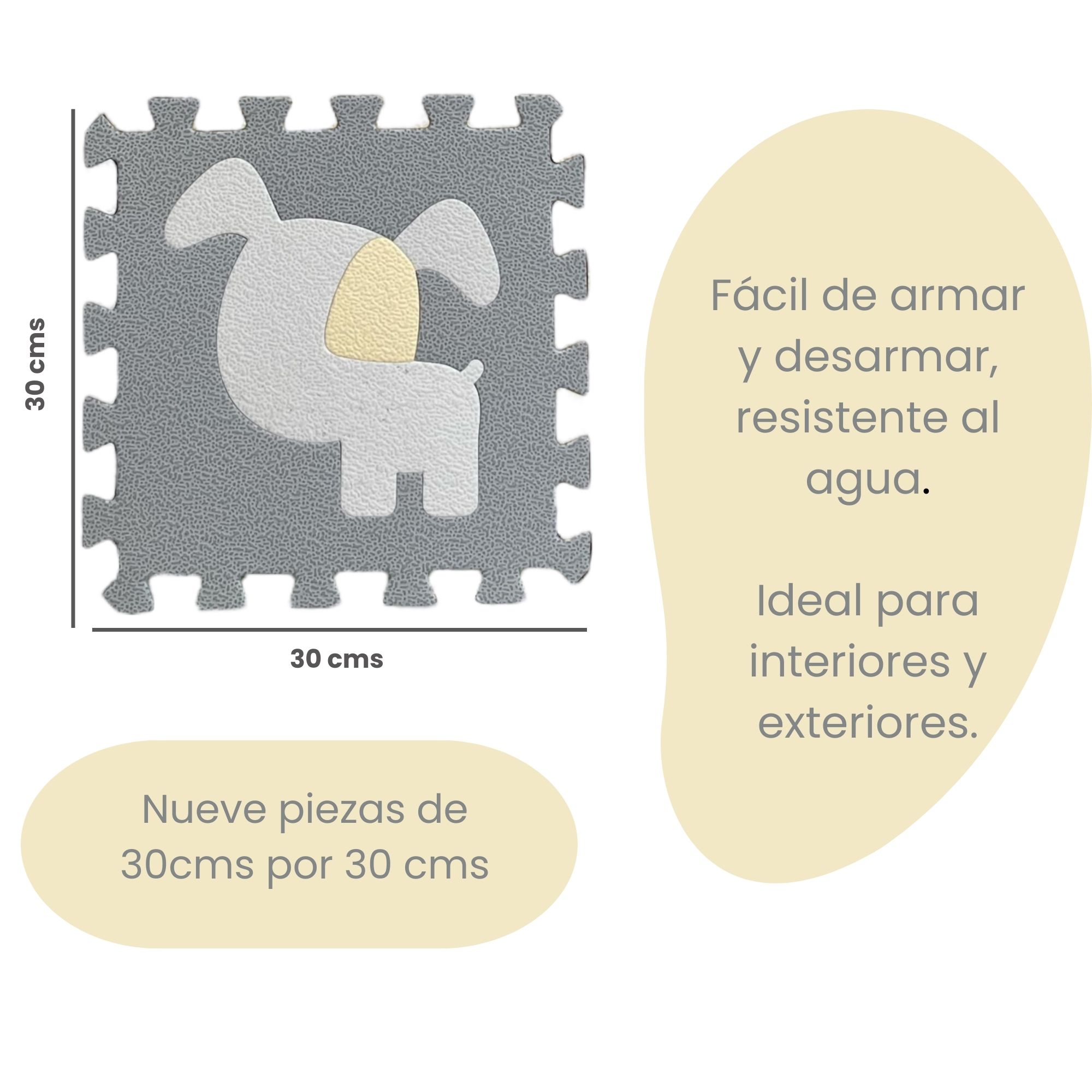 Tapete Infantil de Foamy con Figuras de Animalitos Para Bebés y Niños