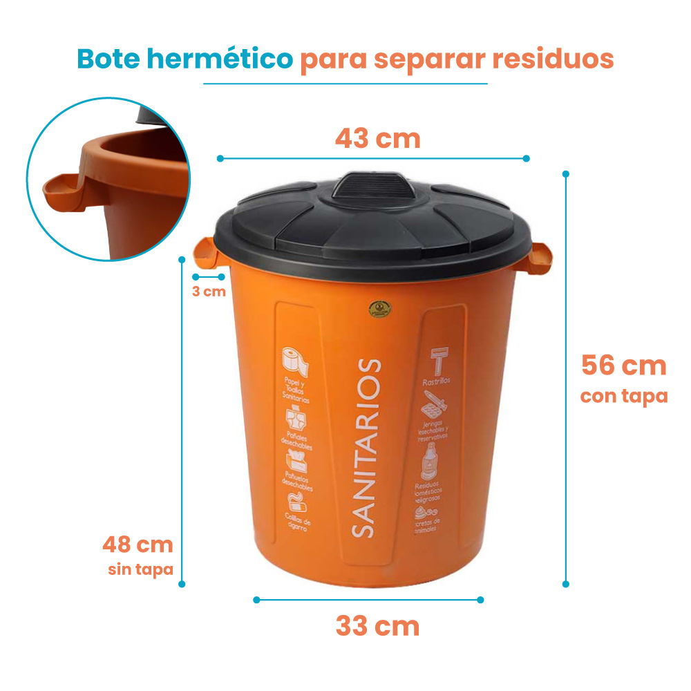 Practibote Cesto Contenedor Para Basura 55l Sanitario