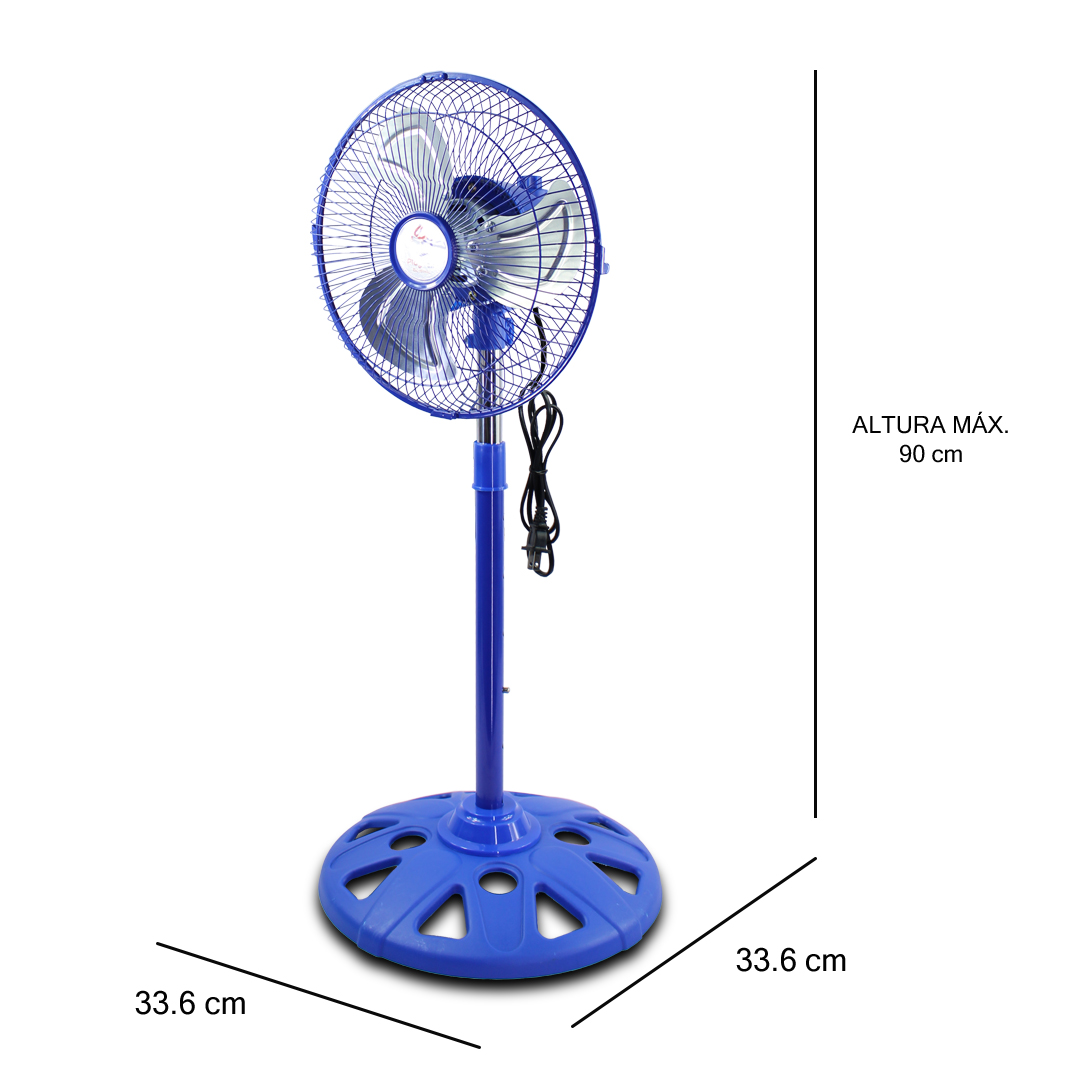 Ventilador azul de Pedestal 10 Pulgadas Metálico con 3 Aspas