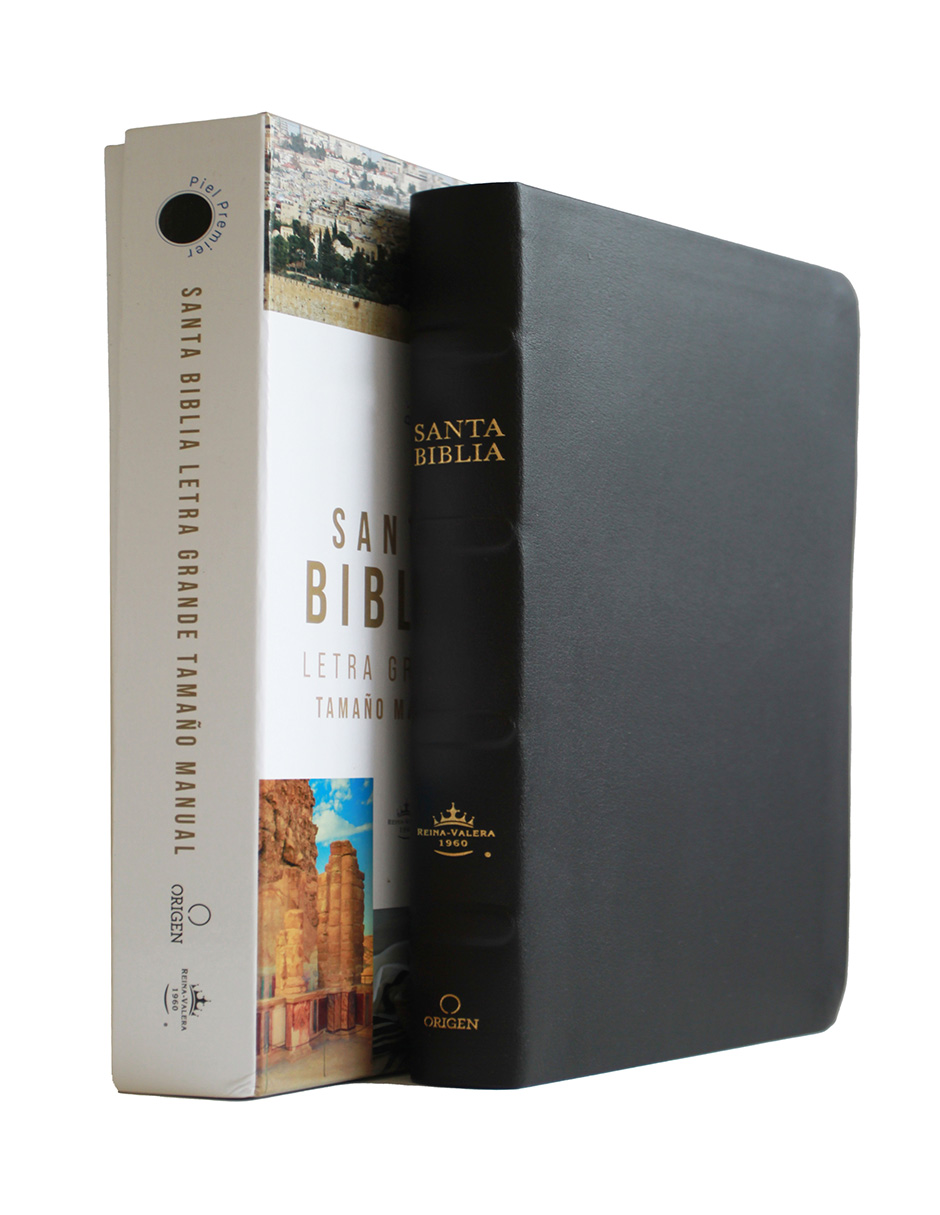 Título: Biblia RVR 1960 Letra Grande Tamaño Manual Edición: Piel Premier, Negro