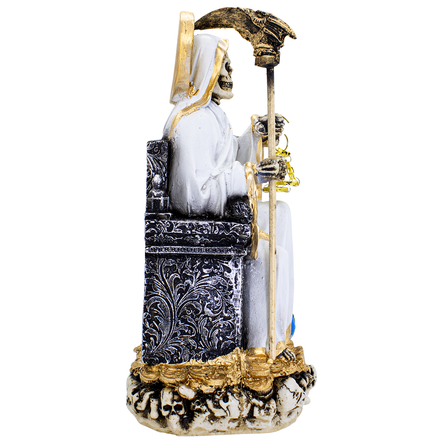 Santa Muerte Blanca Suprema Paz Armonia 30 Cm Curada + Libro