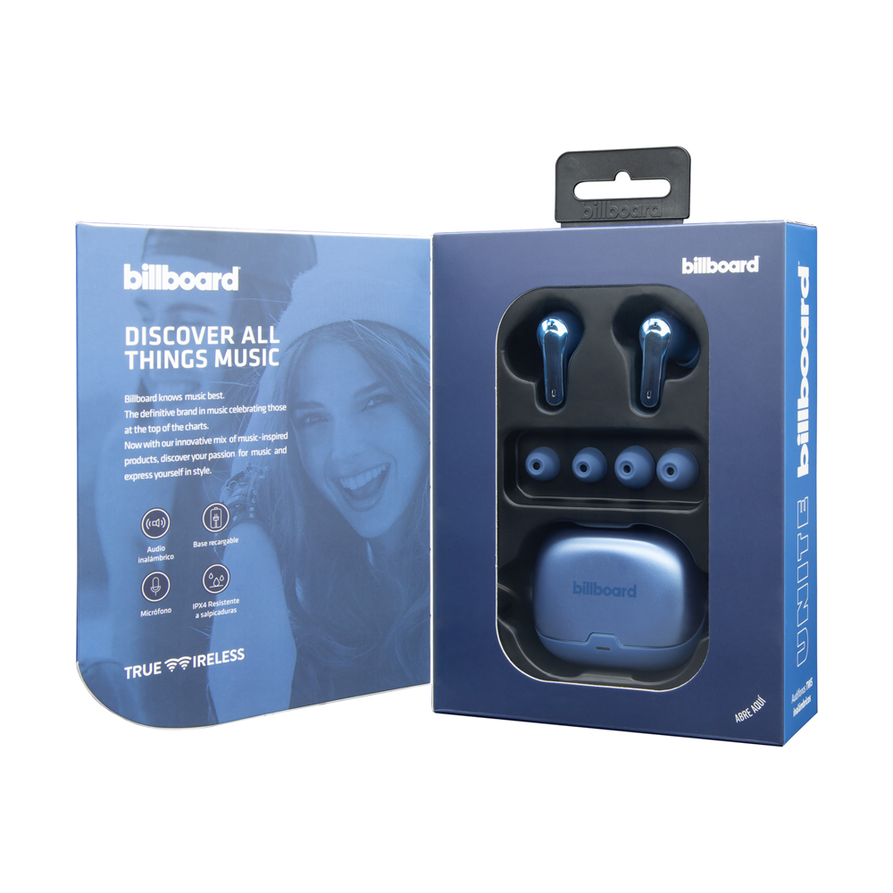 Audífonos Inalámbricos TWS Billboard Unite protección IPX4 Color Azul