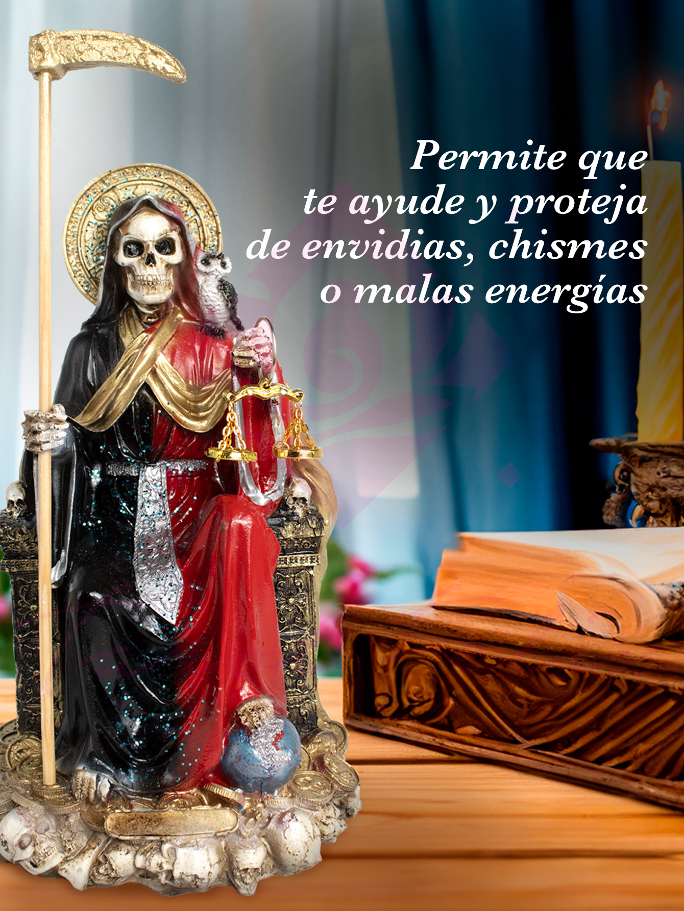  "Santa Suprema Reversible: Neutraliza Maleficios y Chismes con la Protección del Búho + Libro Esotérico "