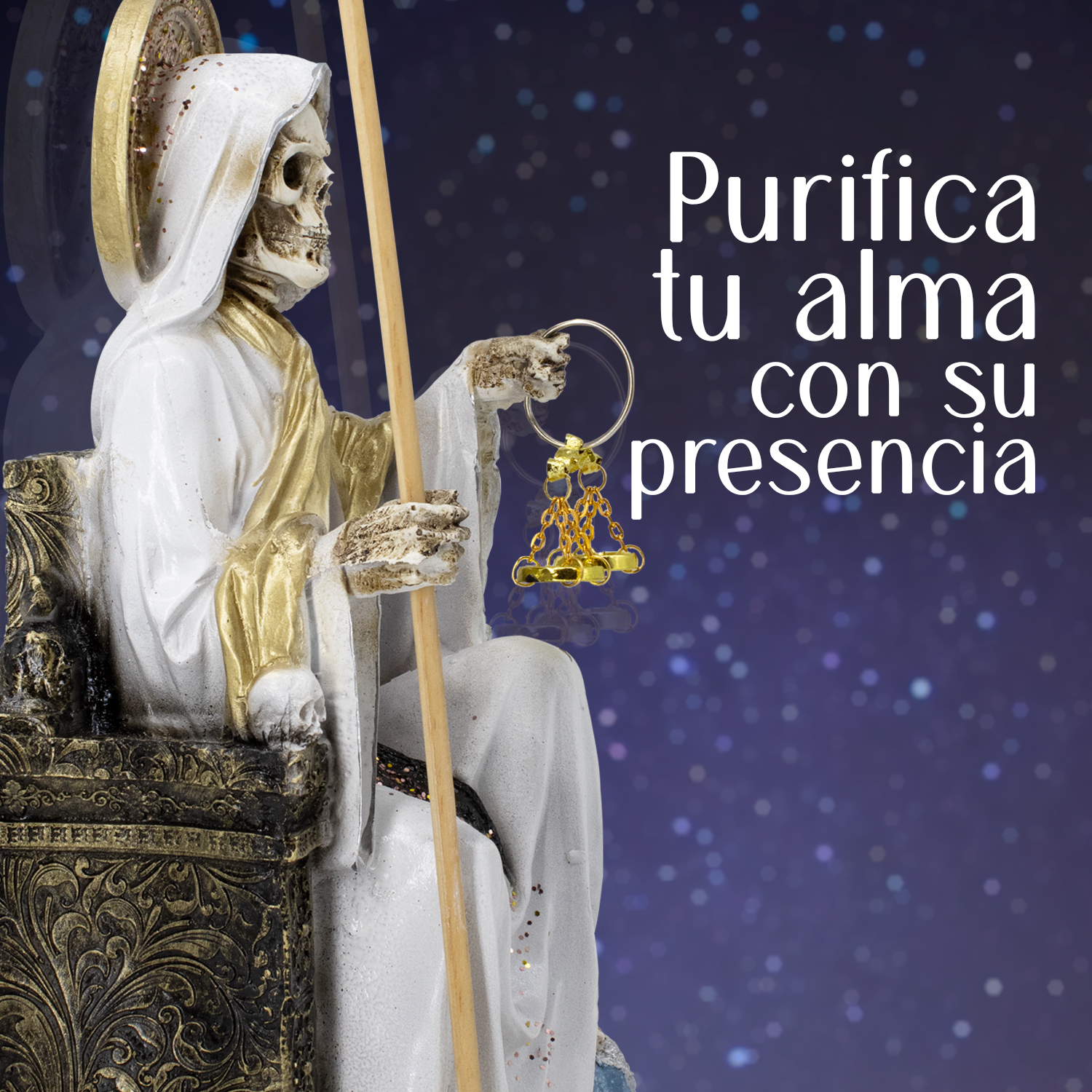 "Santa Muerte Suprema Blanca: Protección, Purificación y Armonía en el Hogar"