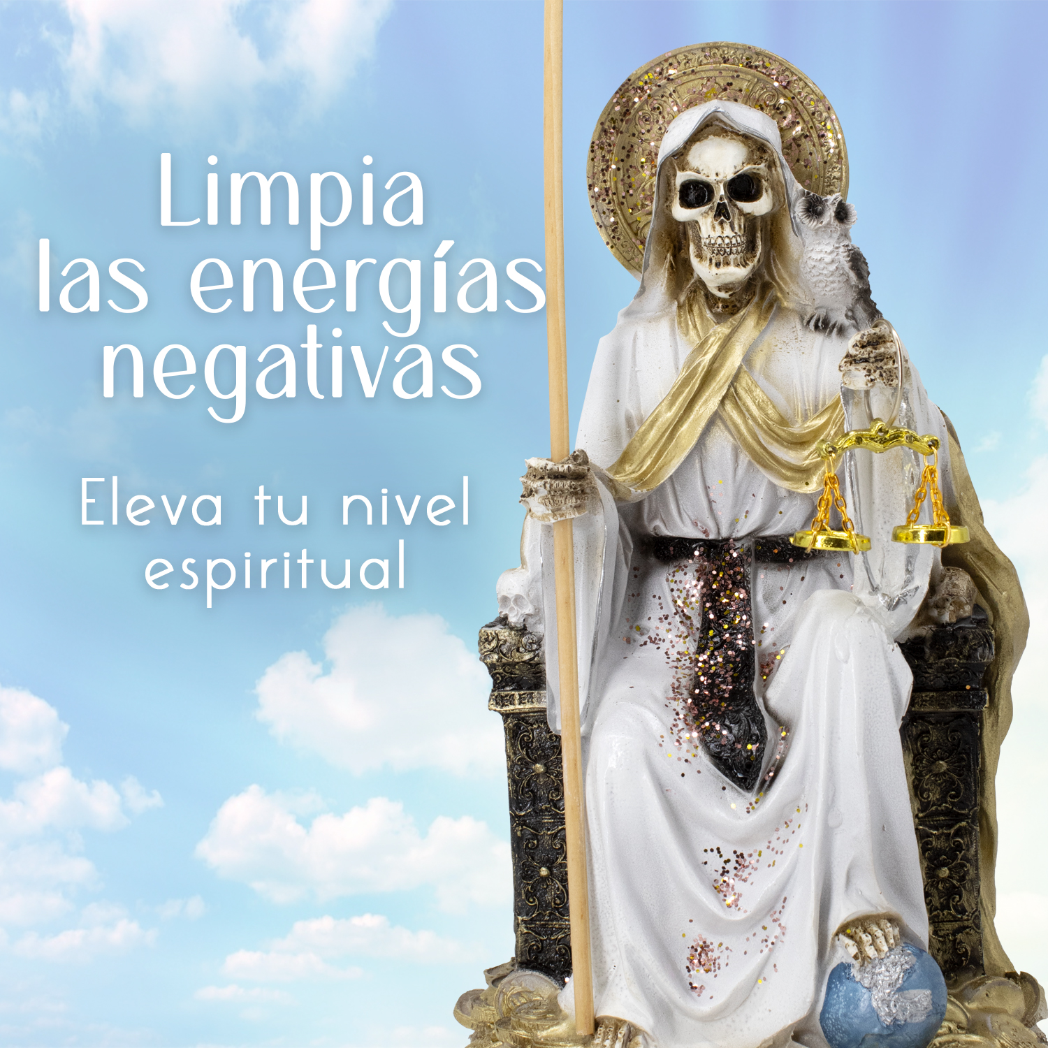 "Santa Muerte Suprema Blanca: Protección, Purificación y Armonía en el Hogar"