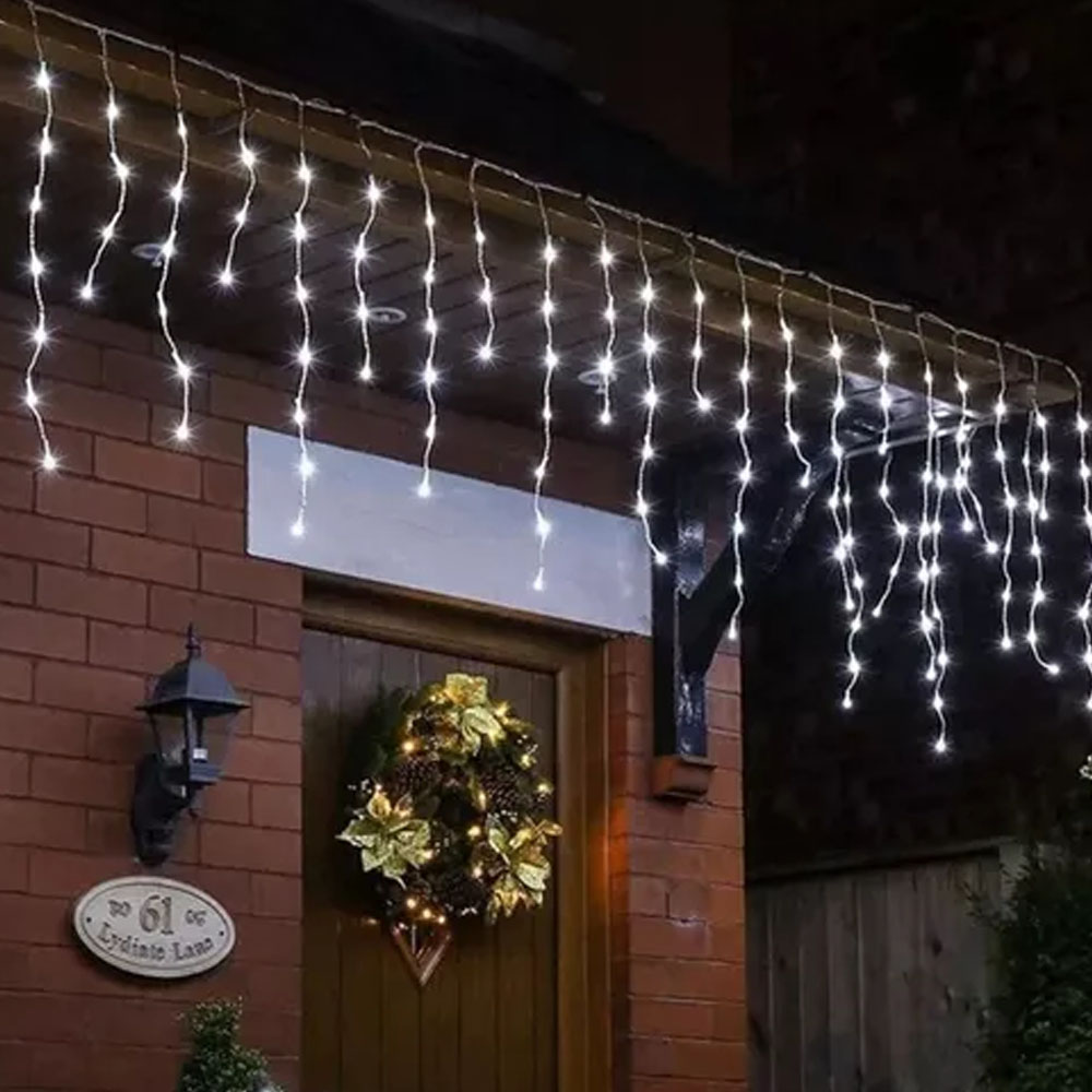 Cascada de Luces Navideñas Led 300 Focos Luz Blanca brillante