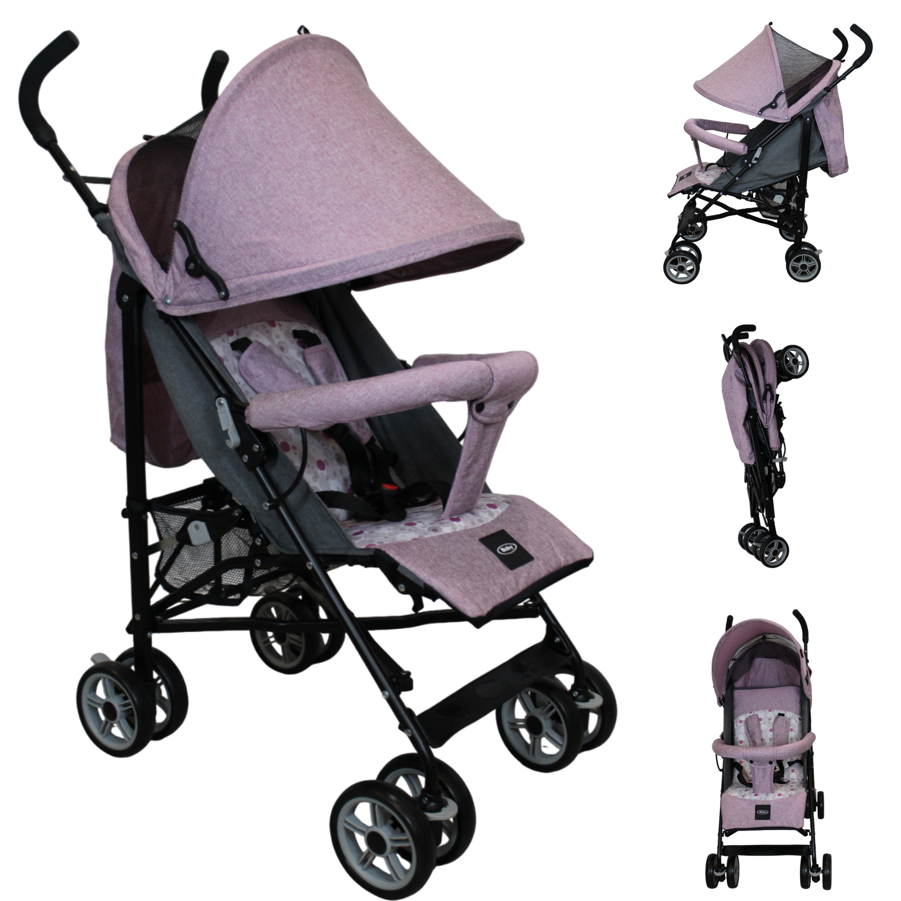 Carriola De Bastón Plegable Viajera We Lite - Rosa - Ibaby