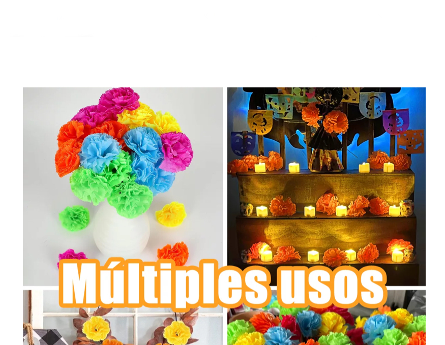 50pzs Flor Cempasúchil Decoración De Halloween Dia Muertos naranja y amarillo