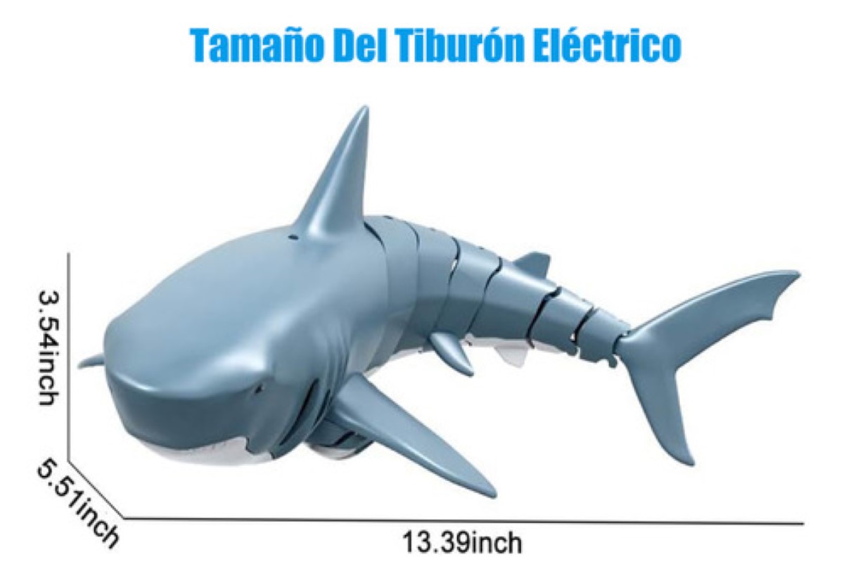 Juguete De Tiburón Con Control Remoto Con Tres Baterias Azul