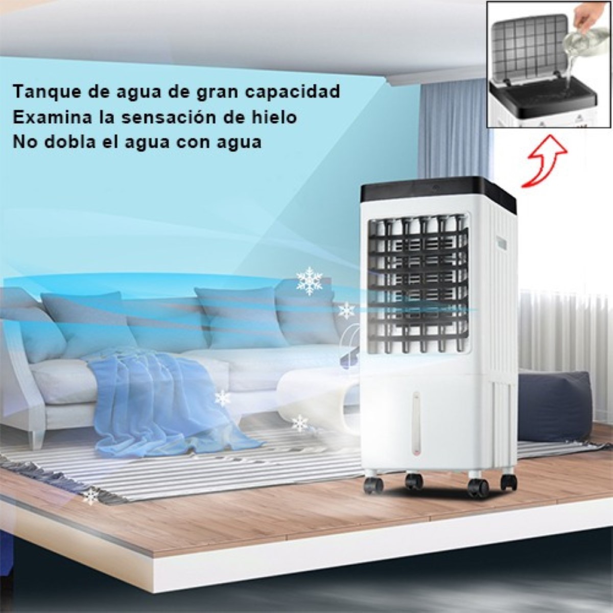 Enfriador De Aire Acondicionado Portátil Ventilador Frio 10l blanco
