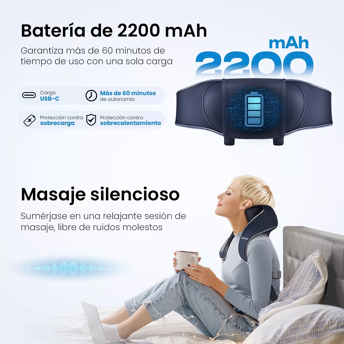 Masajeador Electrico Cuello Hombro Full Body Recargable 6d
