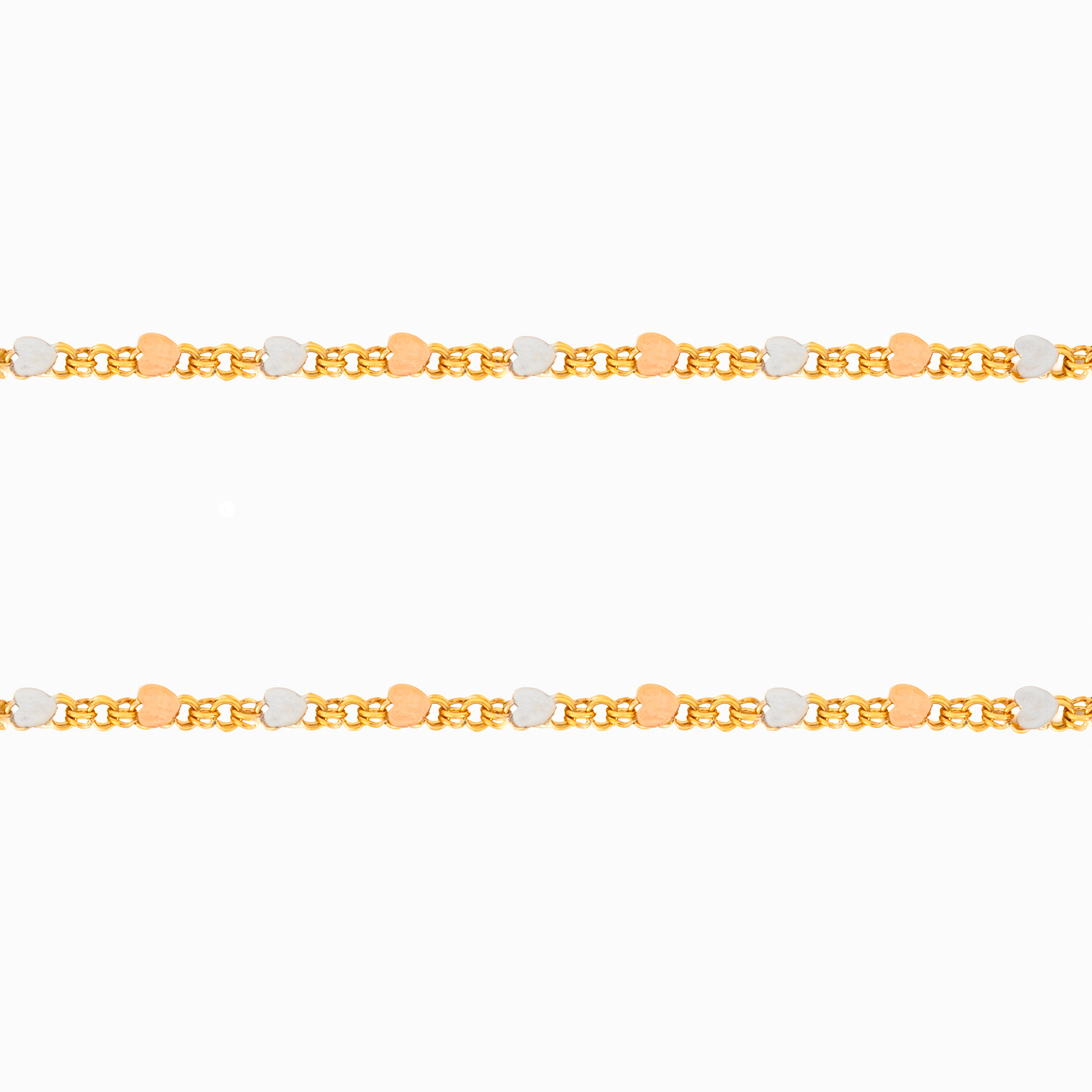 Hermosa Pulsera 3 Oros Corazones Oro 10k. Oro Fino Joyería.