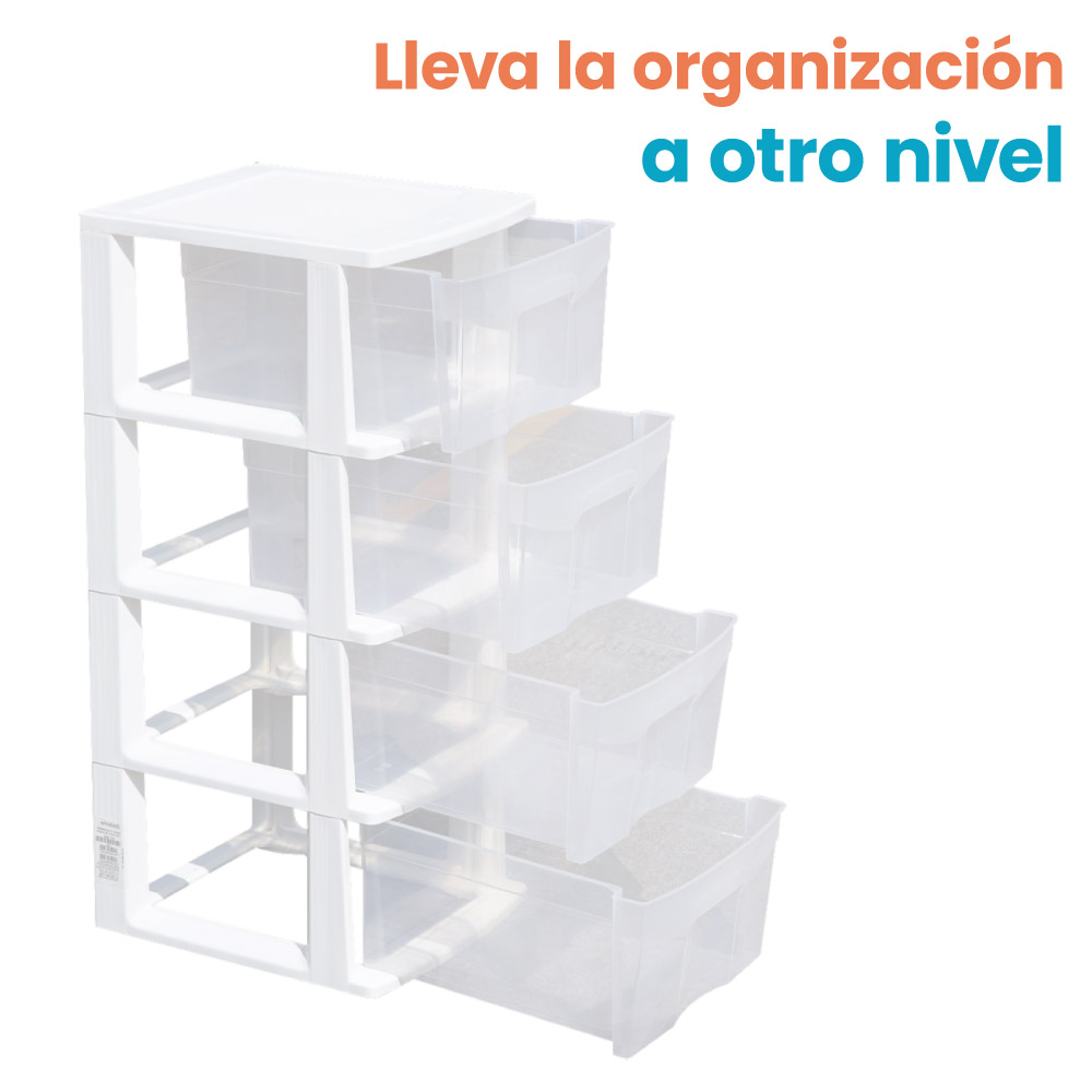 Cajonera Organizadora de 4 niveles plástica Italhome