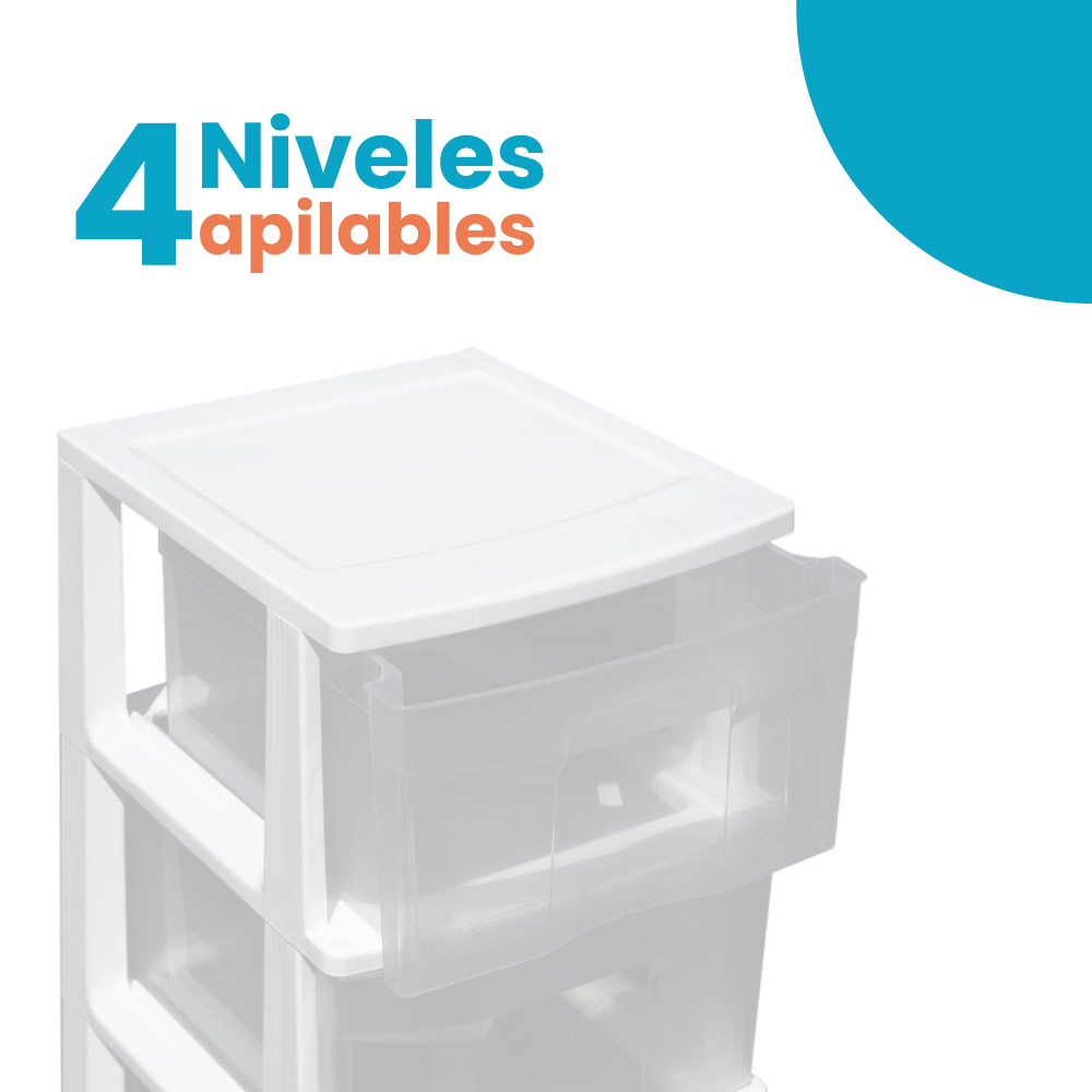 Cajonera Organizadora de 4 niveles plástica Italhome