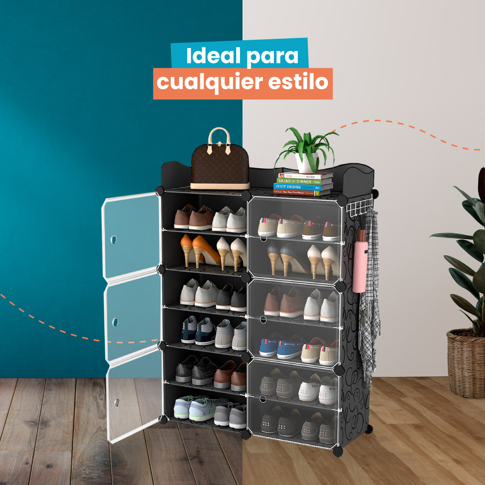 Modular plástico 12 niveles zapatero 24 Pares 