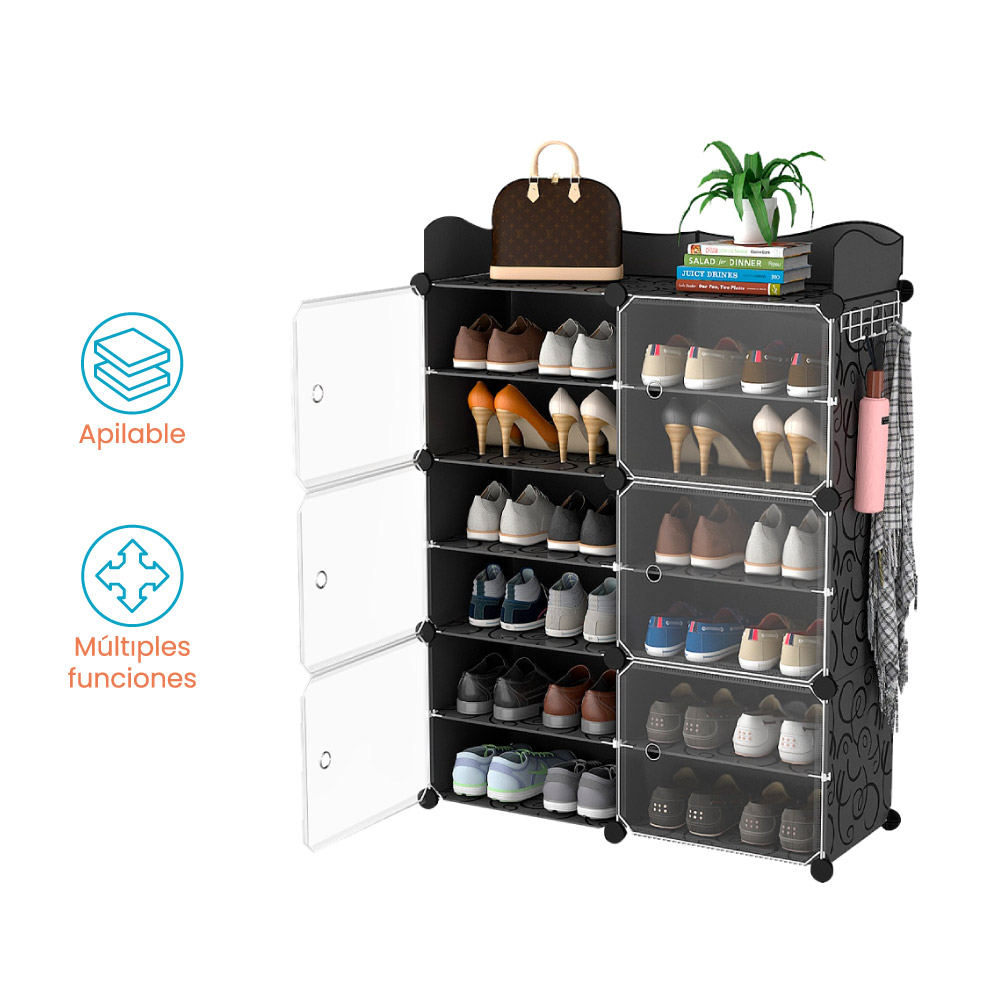 Modular plástico 12 niveles zapatero 24 Pares 