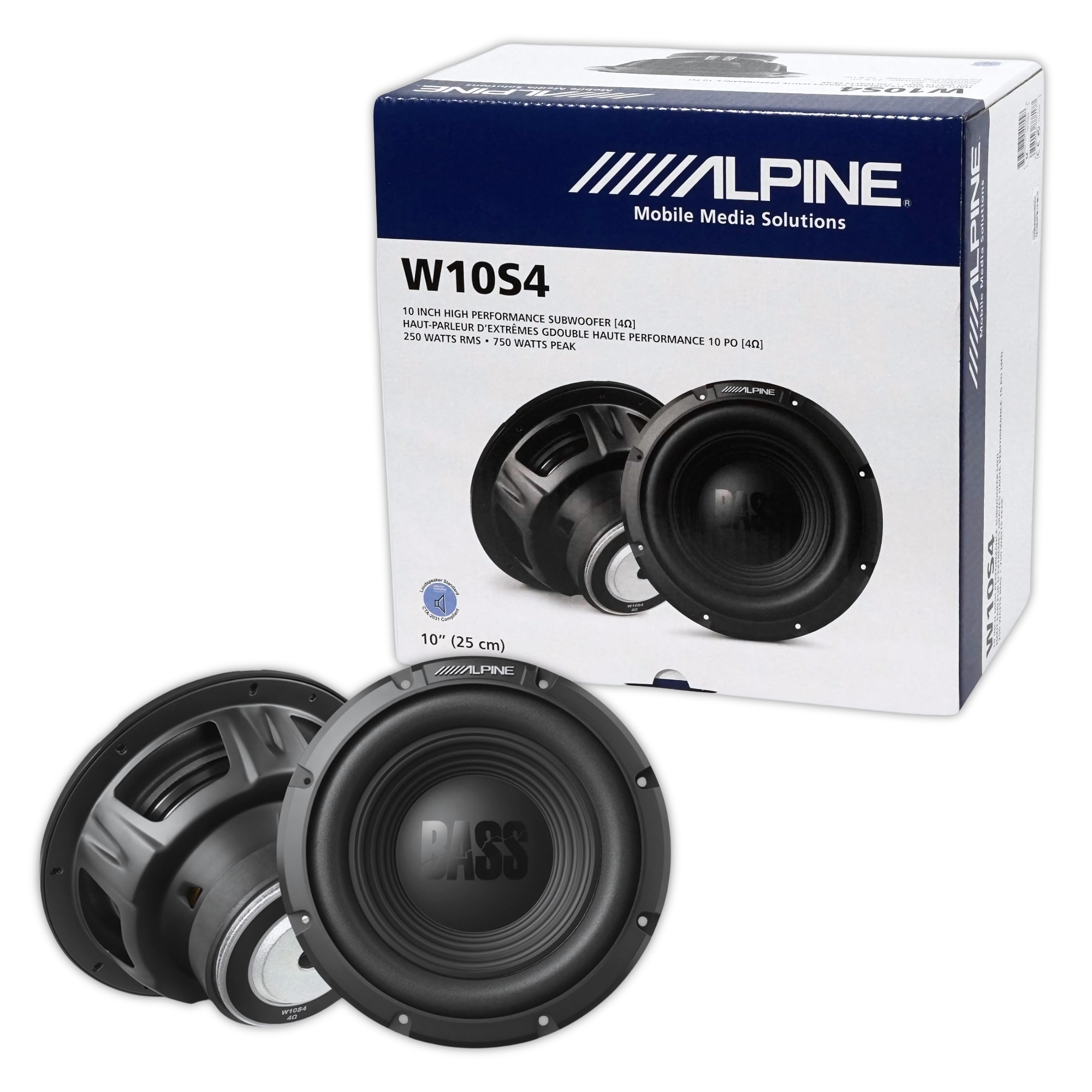 Subwoofer Alpine W10S4 10 PLG Bass Line 750W 4 Ohms