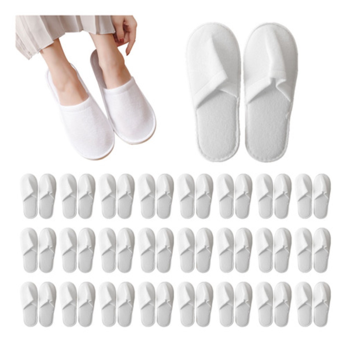 Pantuflas para Boda Para Imprimir O Sublimar, 30 Pares Blancos