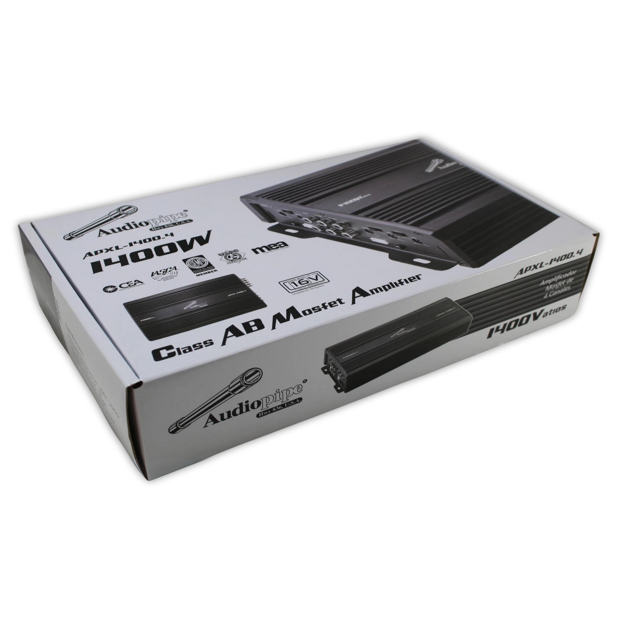 Amplificador Audiopipe 4 Canales 1400W Clase AB APXL14004