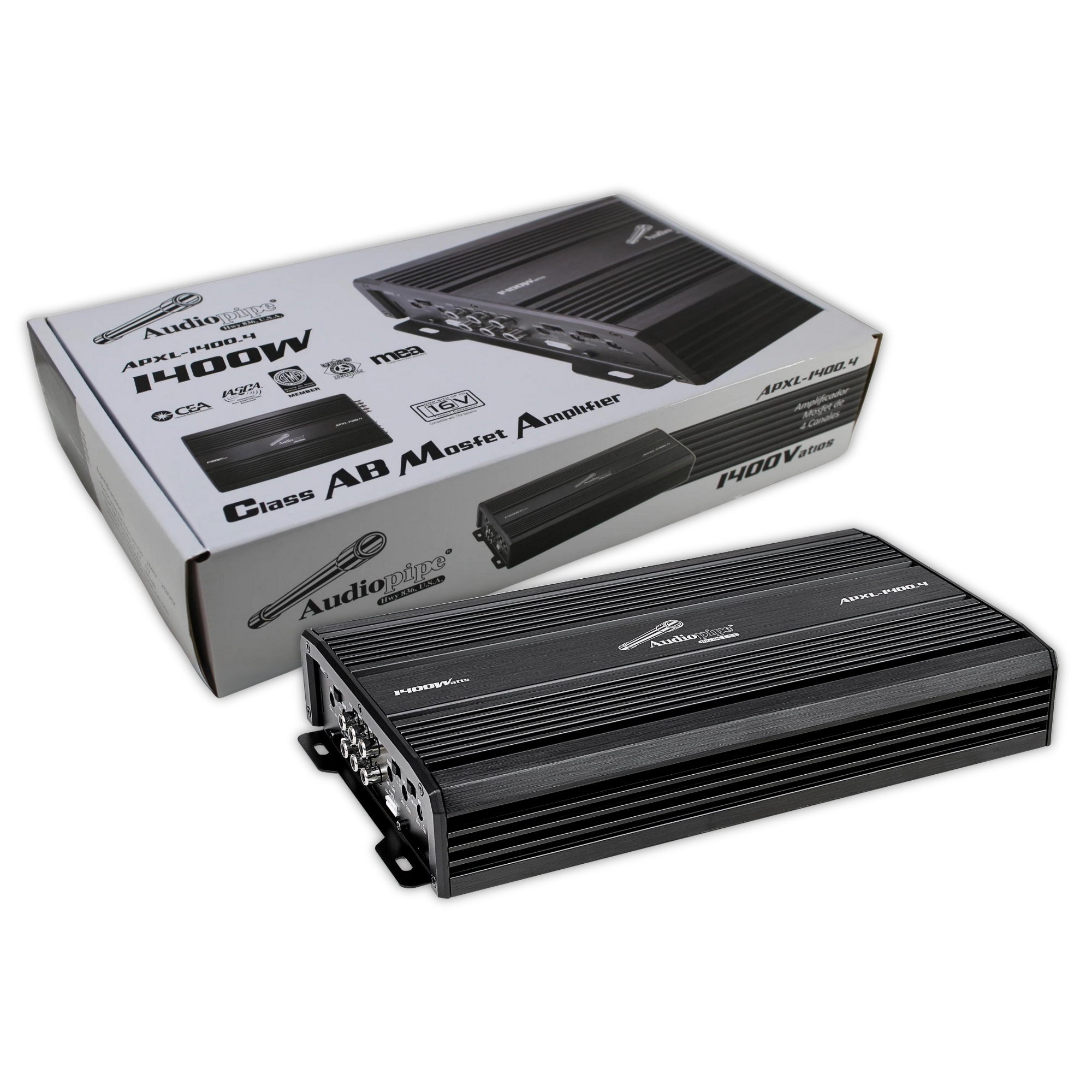 Amplificador Audiopipe 4 Canales 1400W Clase AB APXL14004