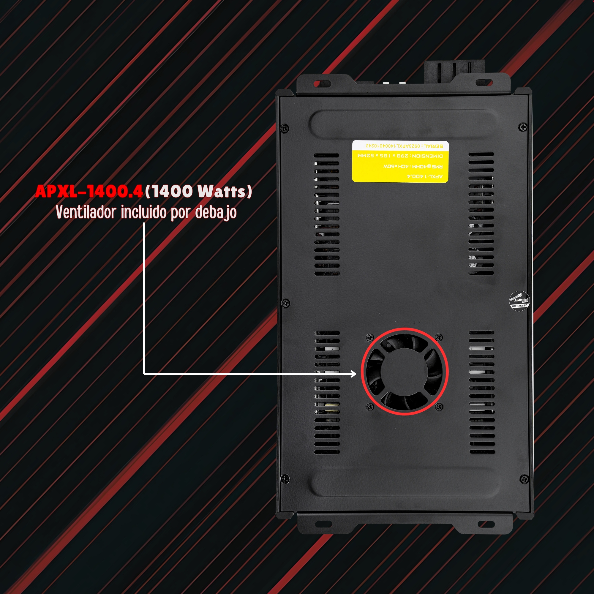 Amplificador Audiopipe 4 Canales 1400W Clase AB APXL14004