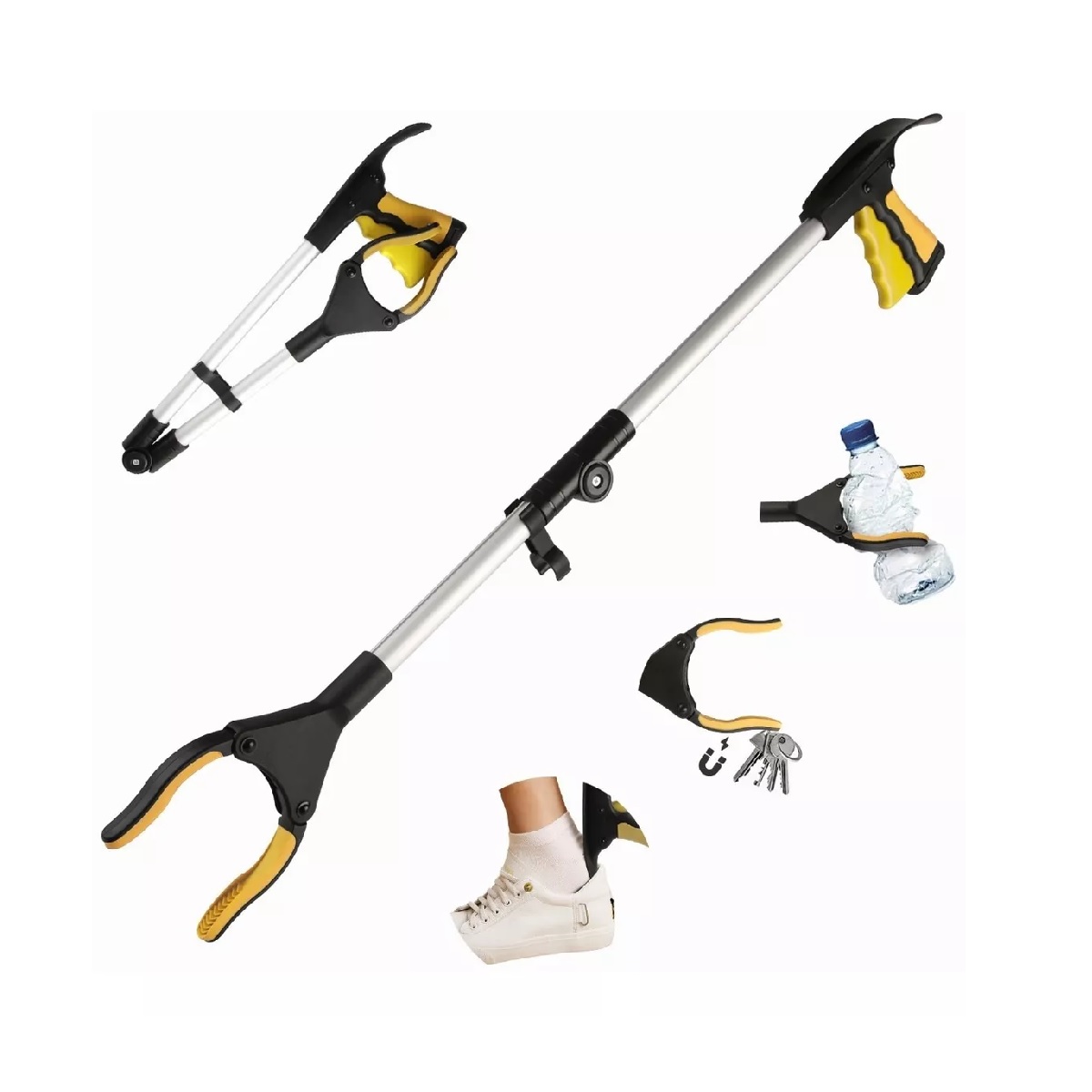 Pinzas De Extensión Agarra Recogedor De Basura Plegable