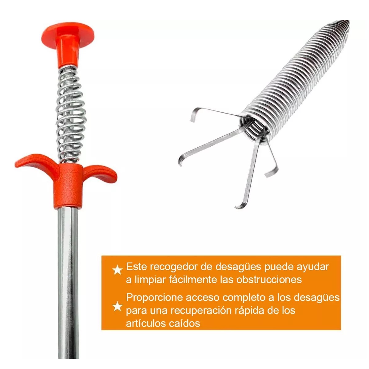 Destapa Tuberias Y Cañerias Pinza Con Gancho Retráctil ,7pcs