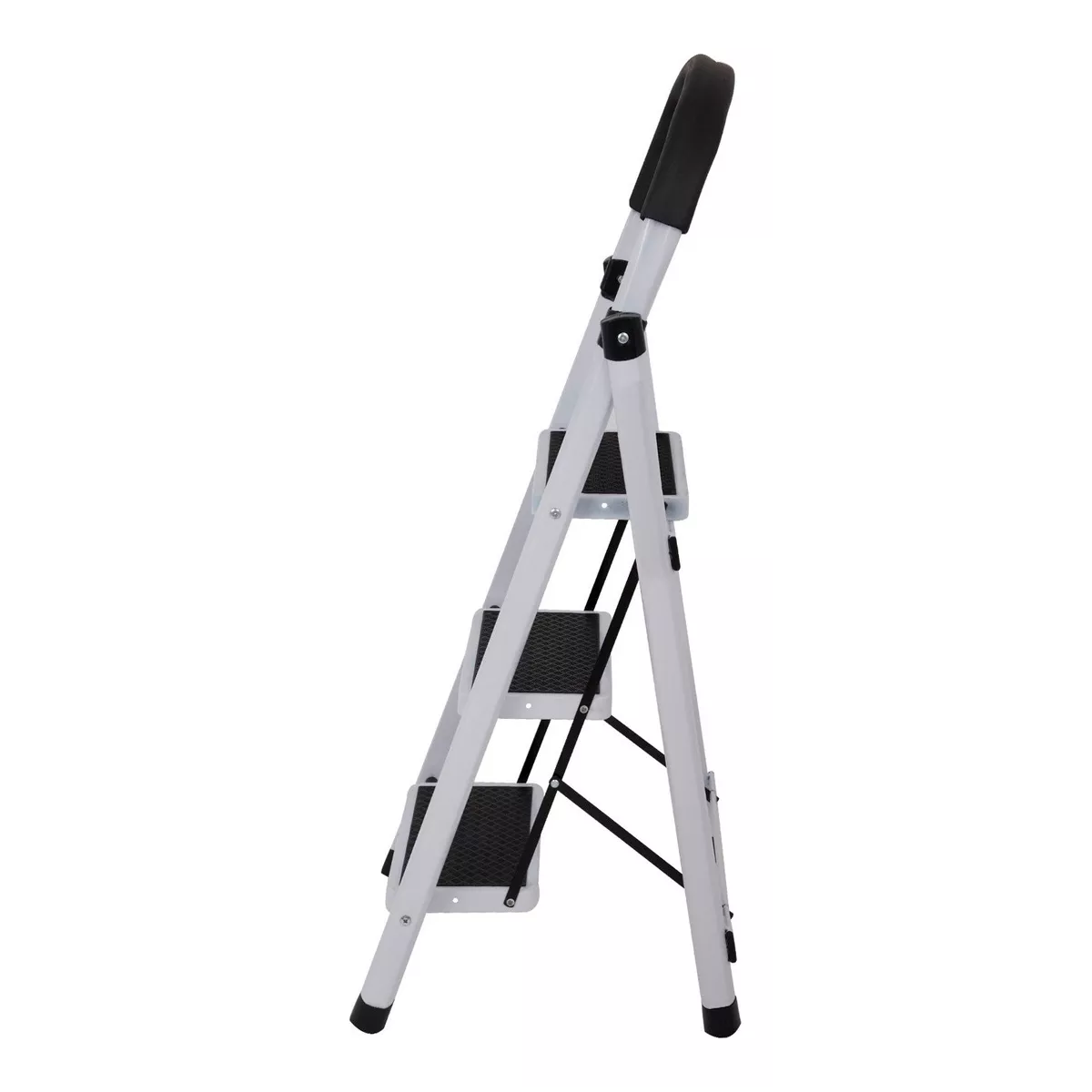 Escalera De Aluminio Telescopica 3 Escalones Color Blanco