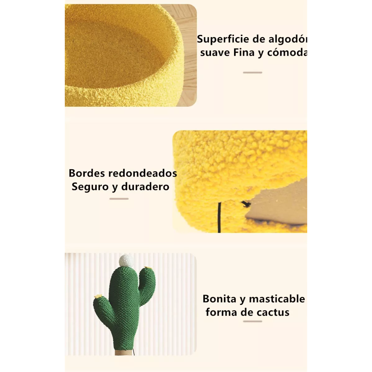 Rascador Para Gato Con Pelota De Juguete Y Plataforma Cactus