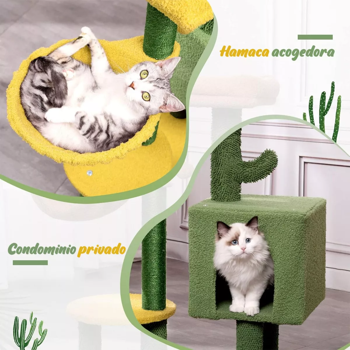 Árbol Rascador Con Casa Para Gatos Casa Varios Niveles