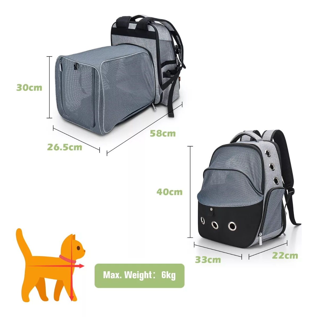 Mochilas Transportadora Para Perros/gatos Expandible