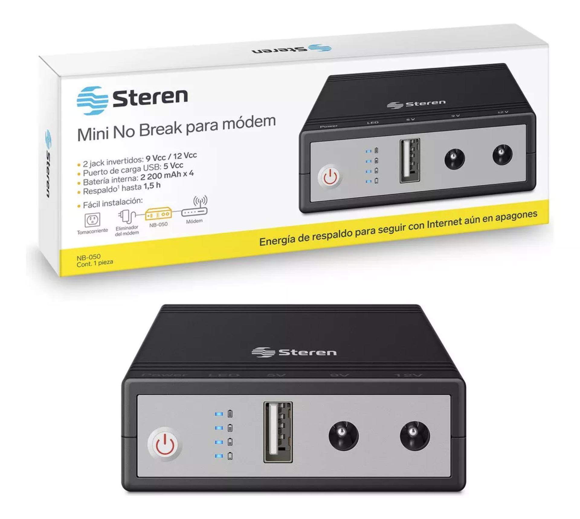 Mini No Break (ups) Para Módem 390 Min De Respaldo 8 800 Mah
