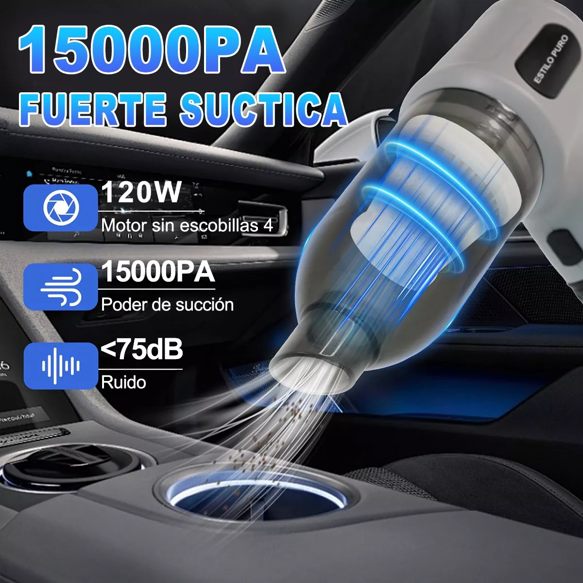 Aspiradora Para Auto Mini Portátil De Mano Inalámbrica 15kpa
