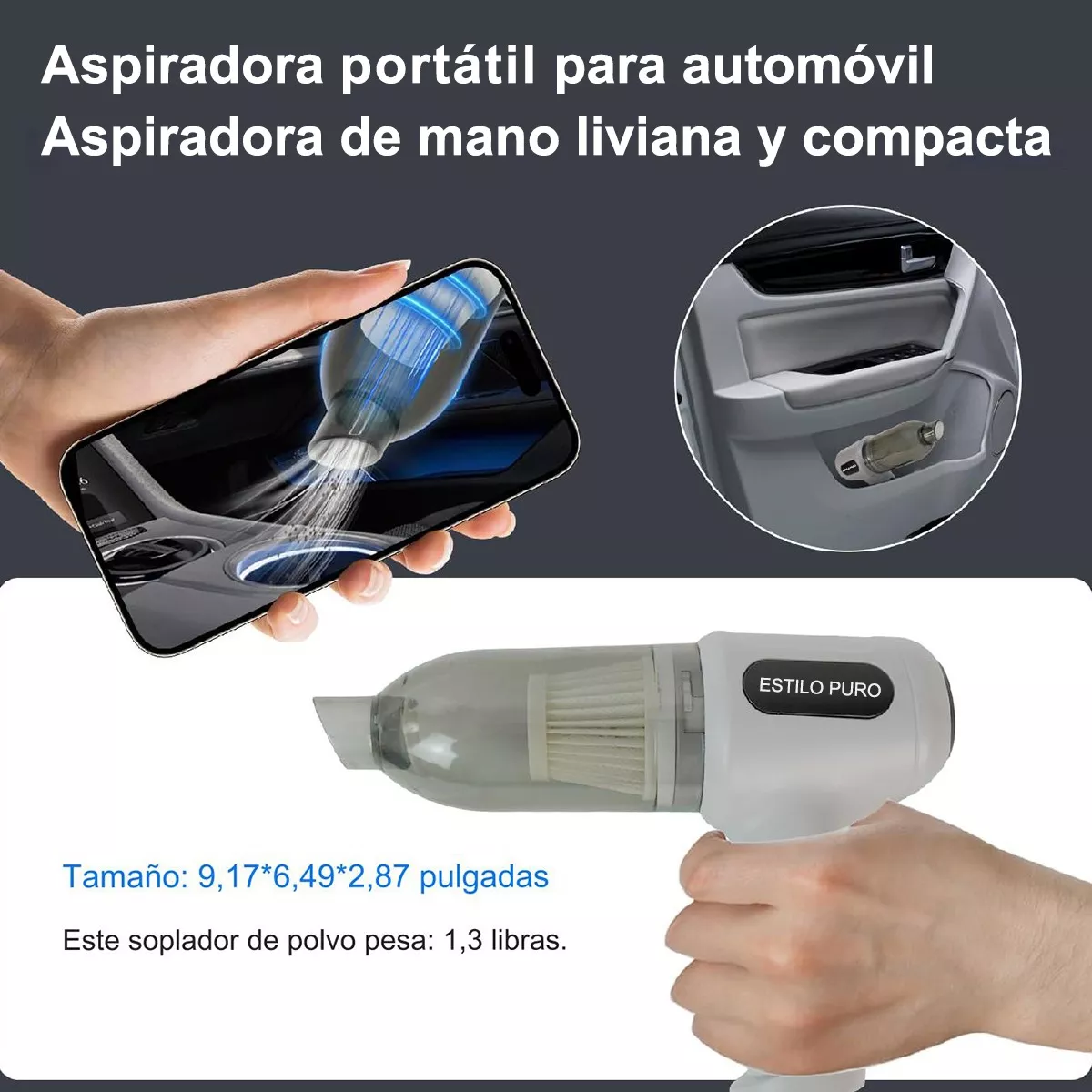 Aspiradora Para Auto Mini Portátil De Mano Inalámbrica 15kpa