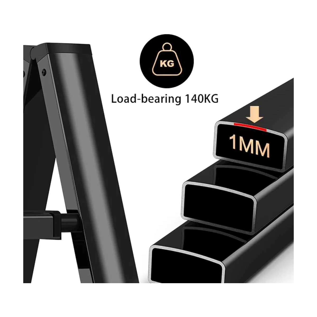 Escalera Plegable De Acero De Cuatro Peldaños Multifuncional