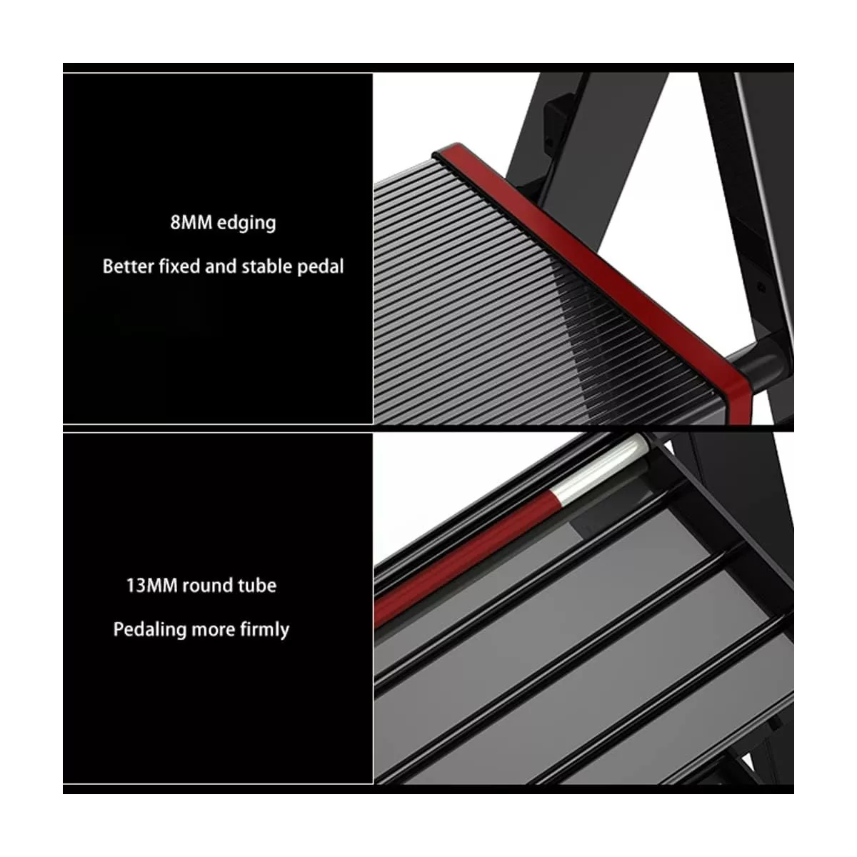 Escalera Plegable De Acero De Cuatro Peldaños Multifuncional
