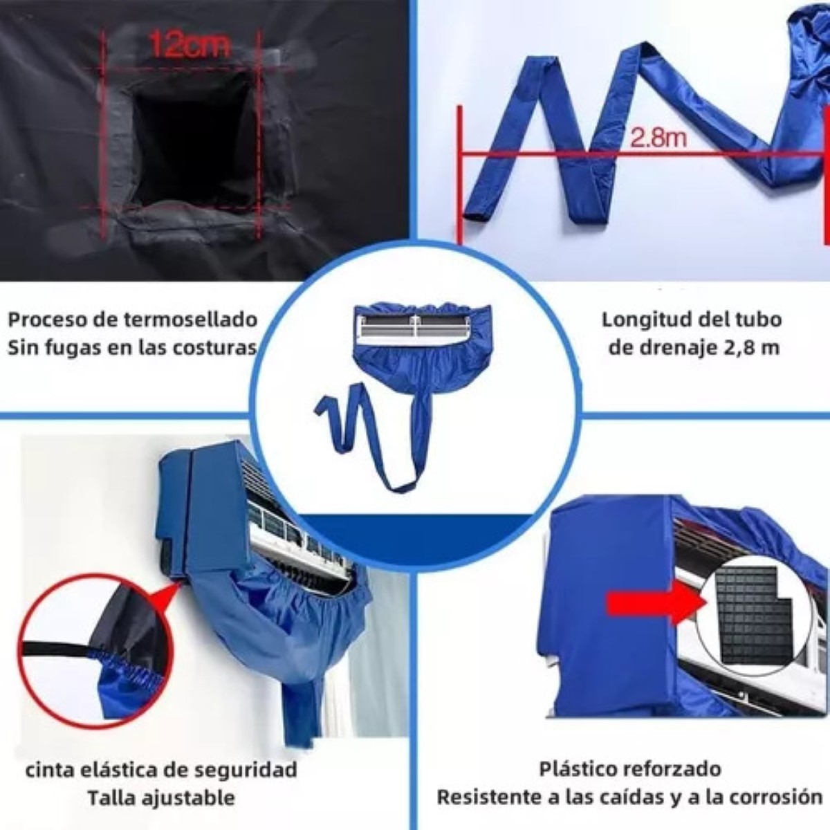 Bolsa Mantenimiento Impermeable Para Minisplit De 1-2.5 Ton azul