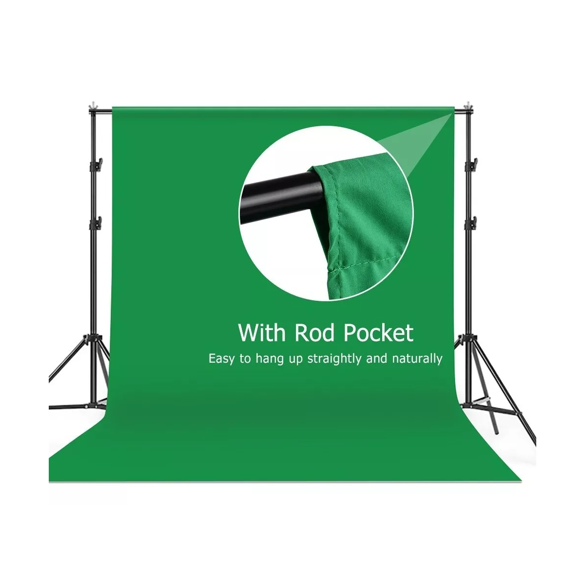 Fondo De Fotografía Verde+soporte De 3m+3*clips Mochi