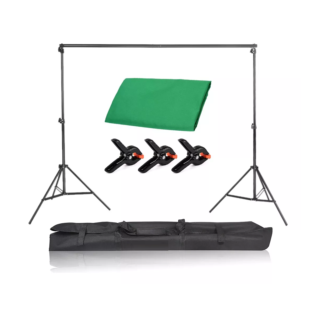 Fondo De Fotografía Verde+soporte De 3m+3*clips Mochi